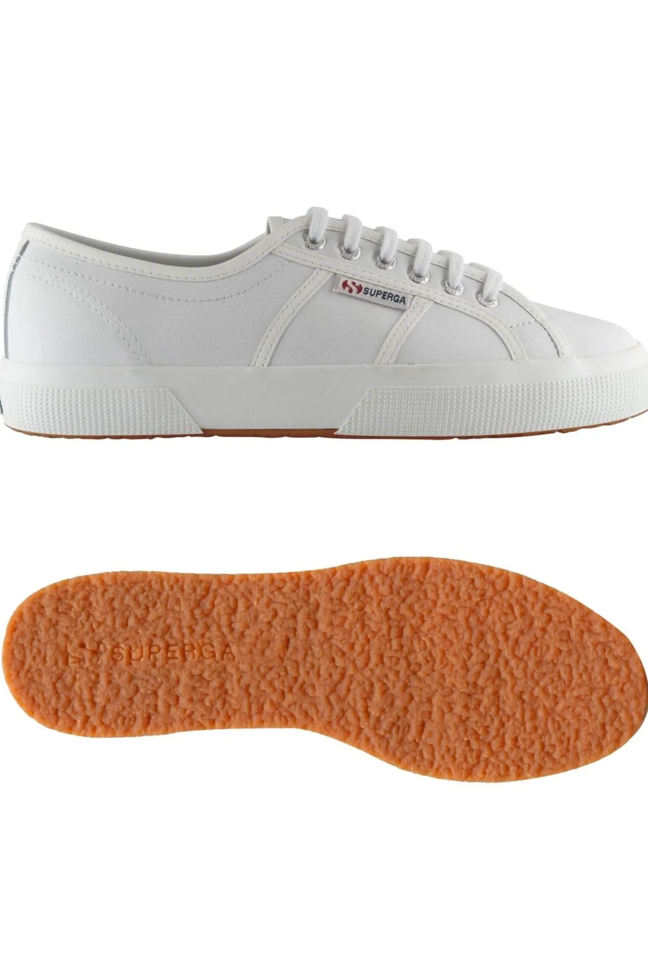 Superga 2750 Efglu White Leather Trainers