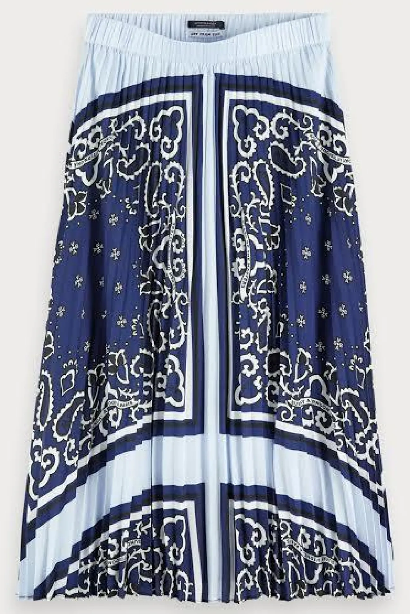 Scotch & Soda Pleated Plisse Blue Midi Skirt