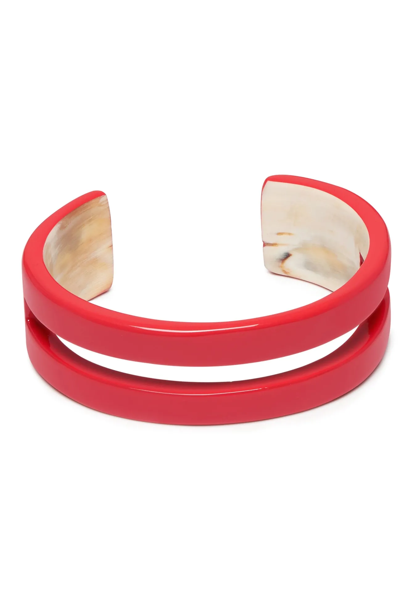 Rose Red Horn Cut Out Cuff Bracelet