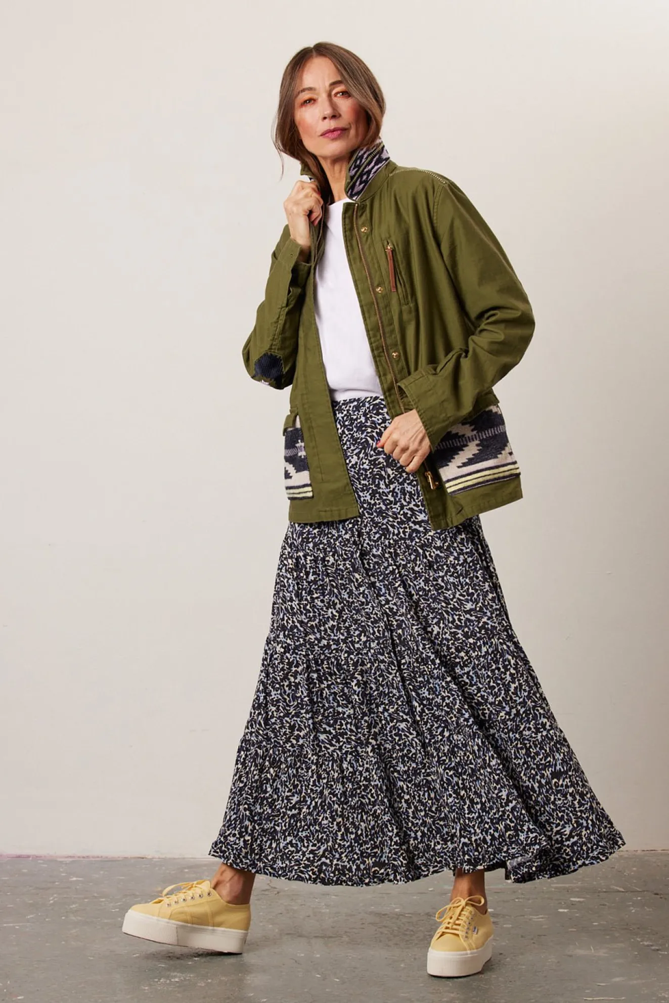 Scotch & Soda Patterned Midi Skirt