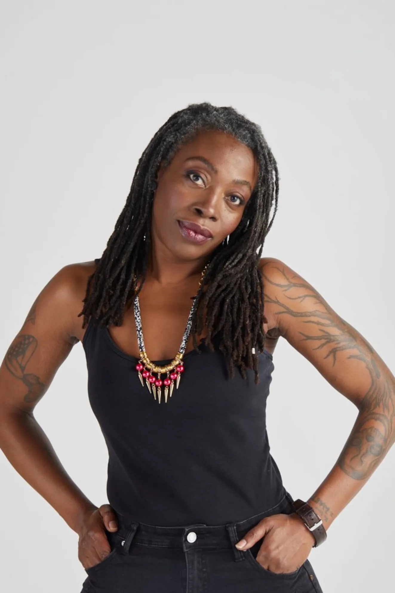 Strike Out Ageism Charity Crystal Pink Pearl & Gold Plated Spikes Statement Necklace