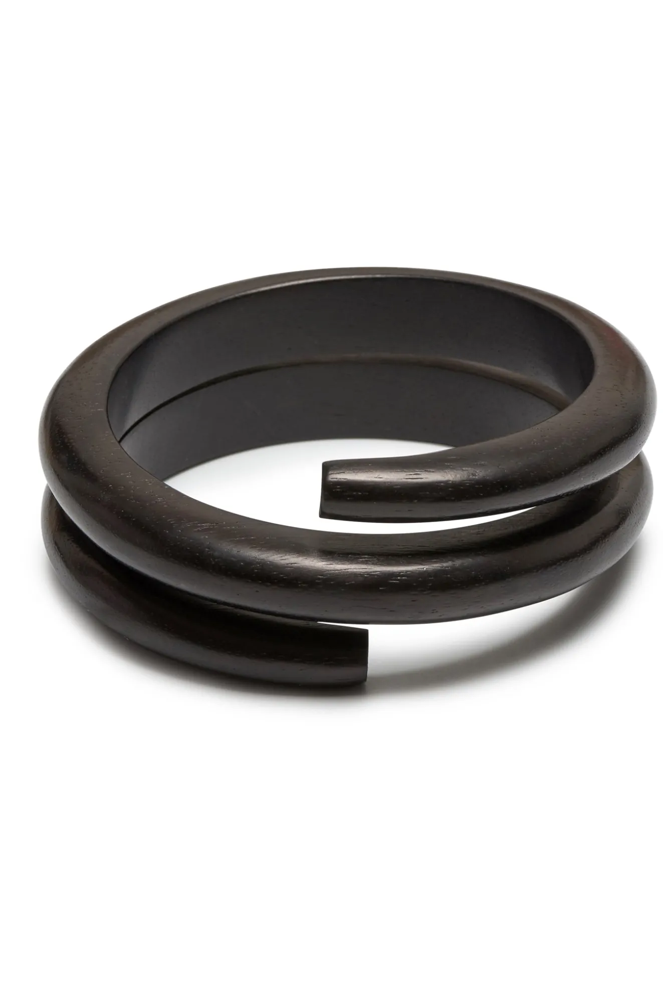 Black Wood Spiral Bangle