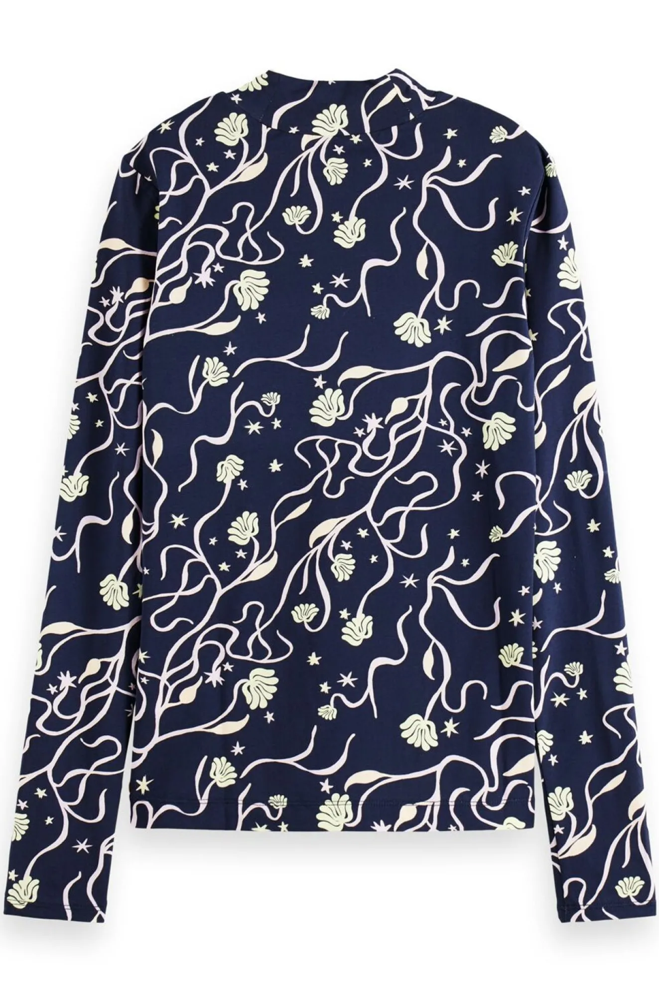 Scotch & Soda Printed Turtle Neck Organic Cotton Top