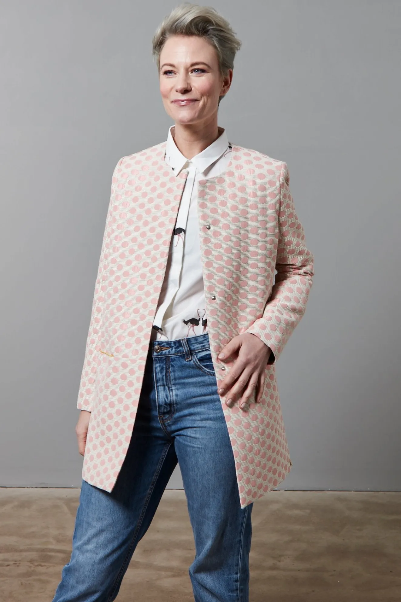 Pom Amsterdam Polka Dots Pink Jacket