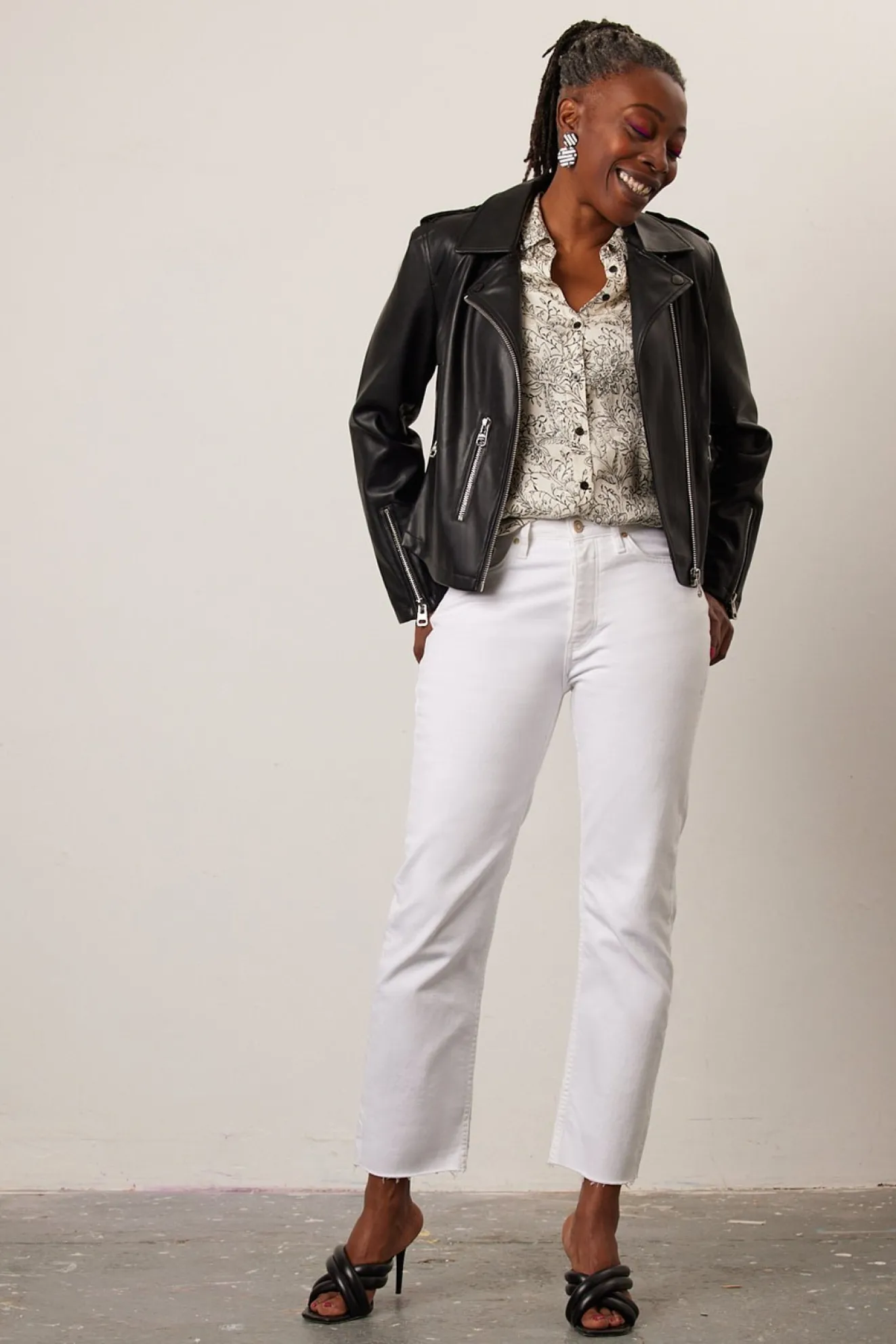 Jakke Beau Faux Leather Black Biker Jacket