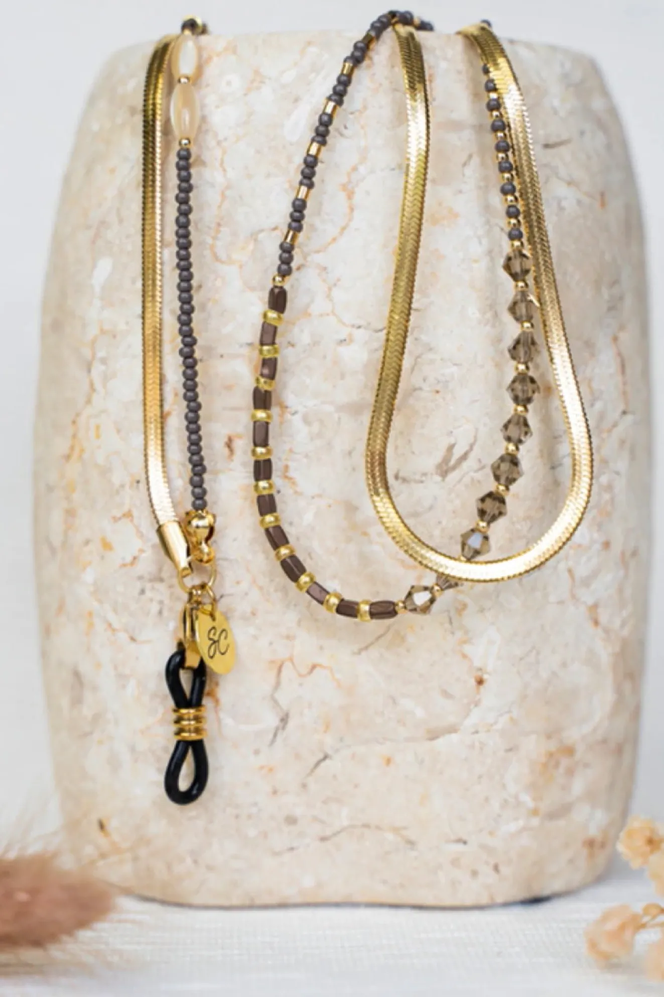 Emma-Jane Beaded & Gold Double Sunglasses Chain