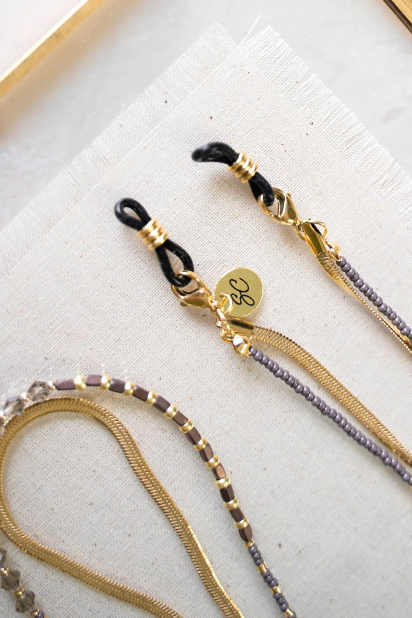 Emma-Jane Beaded & Gold Double Sunglasses Chain