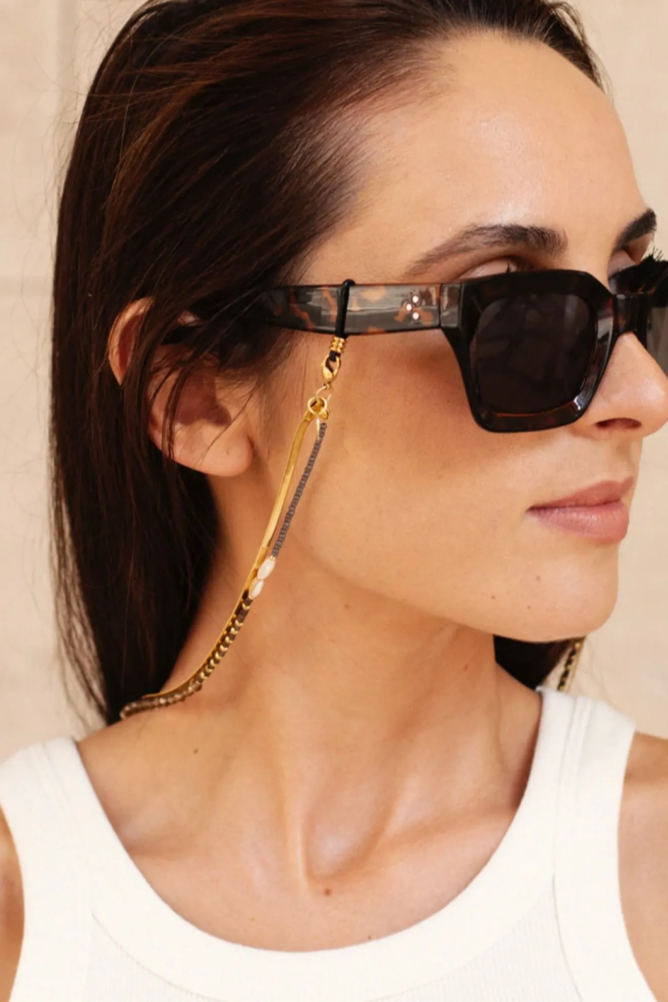 Emma-Jane Beaded & Gold Double Sunglasses Chain