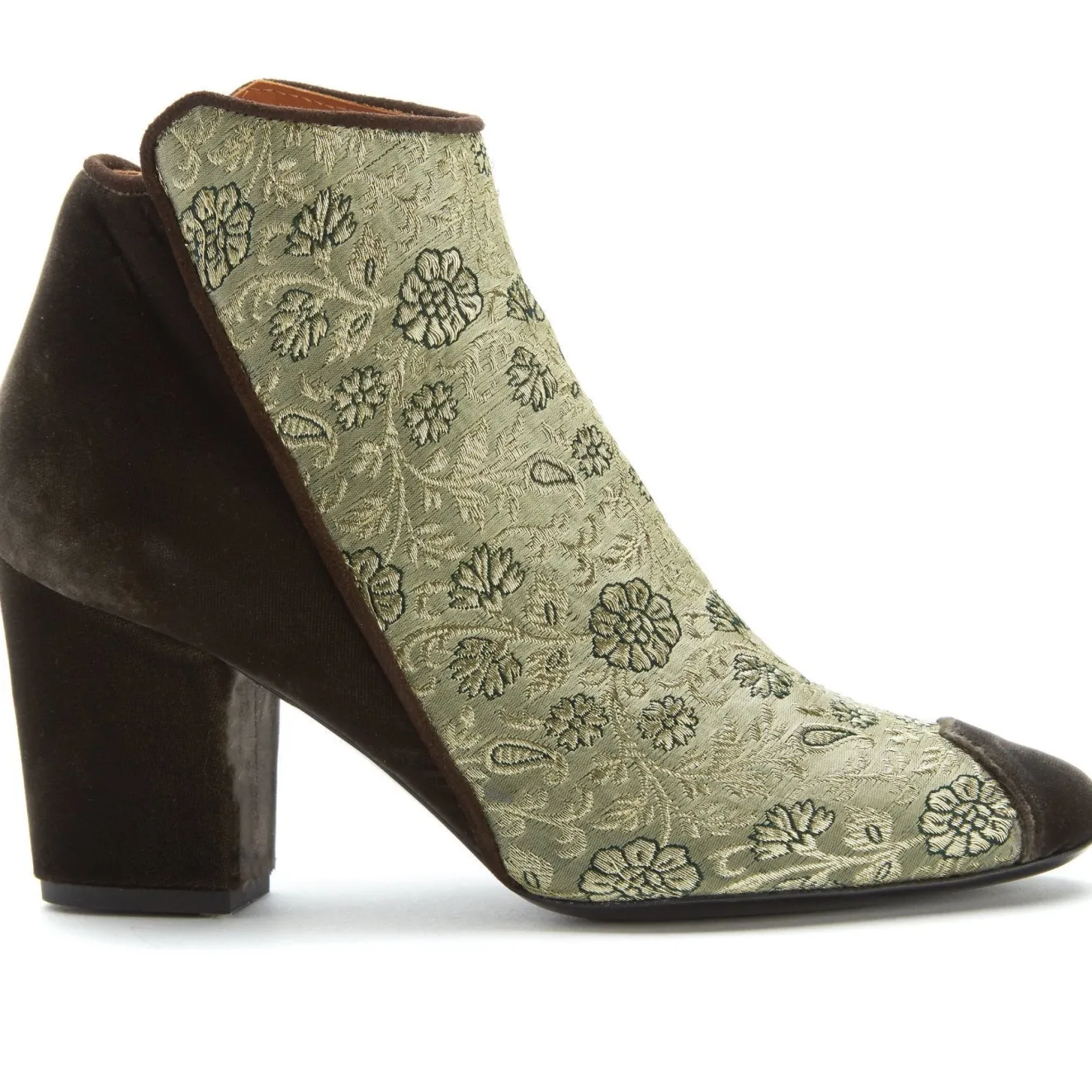 Golden Rose Of Banaras Velvet Ankle Boots