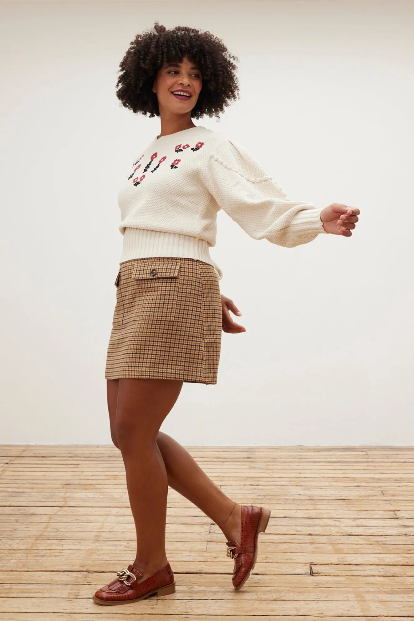 Fabienne Chapot Rizo Floral Embroidered Cream Jumper