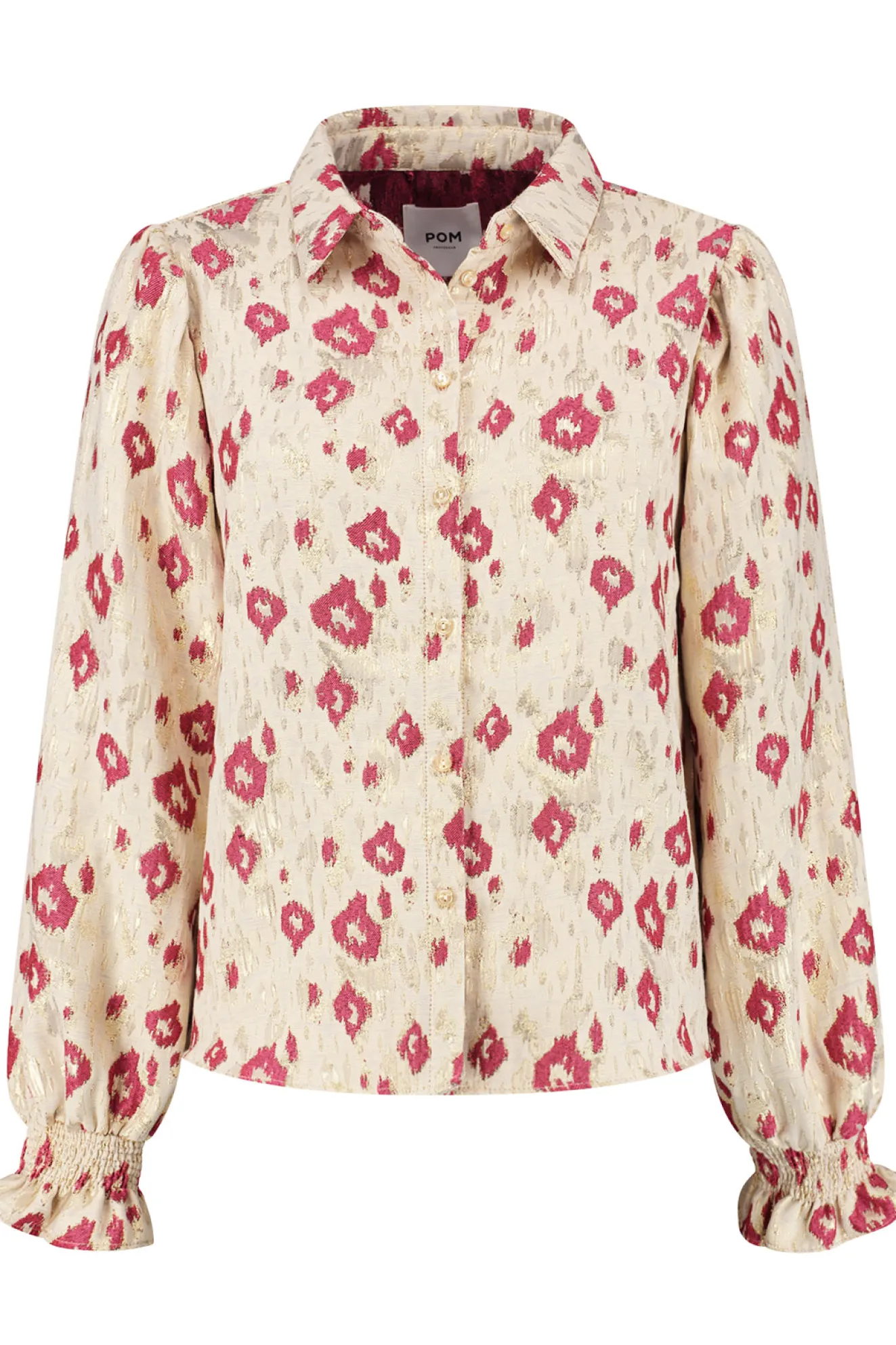 Pom Amsterdam Leopard Print Shimmer Blouse