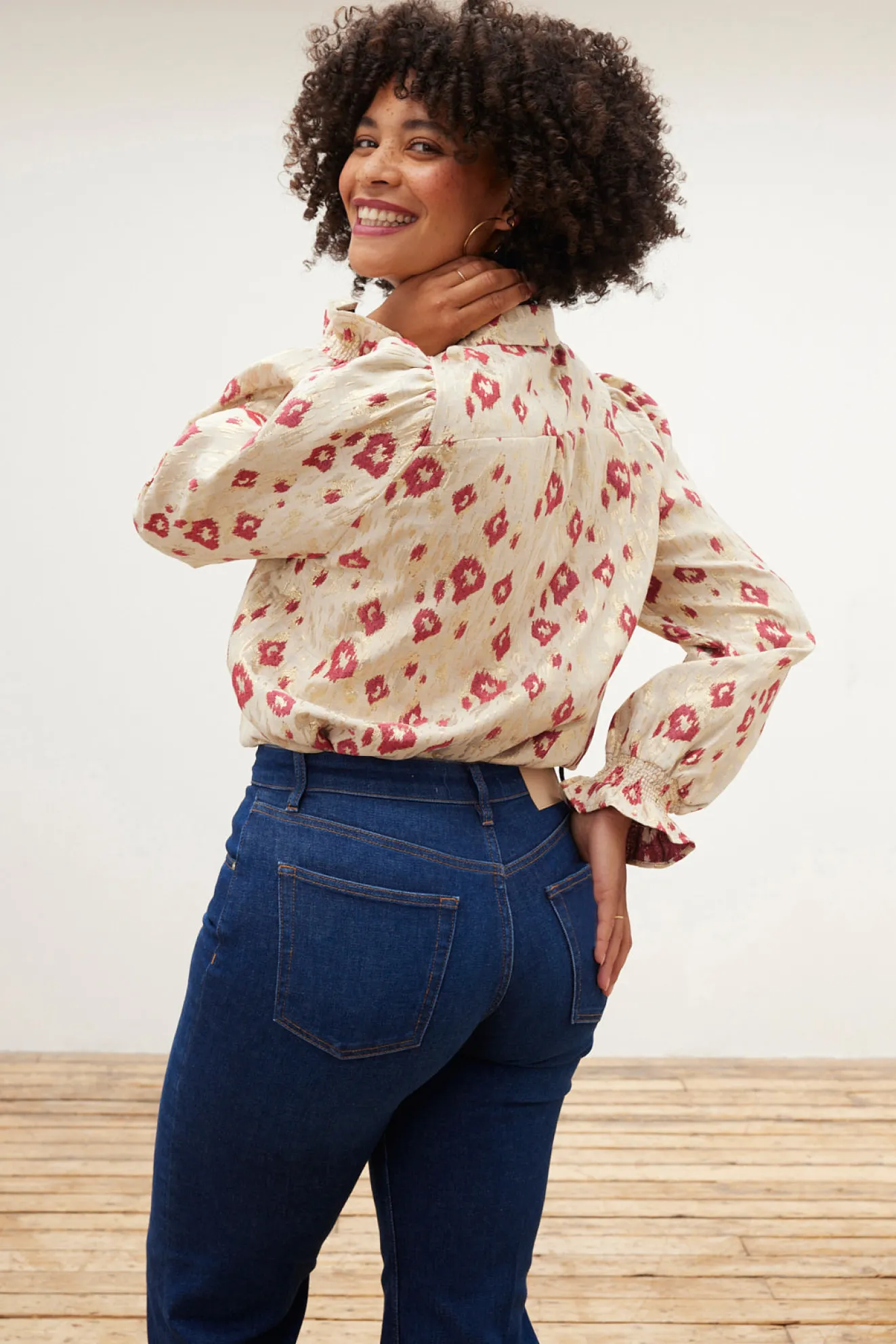 Pom Amsterdam Leopard Print Shimmer Blouse