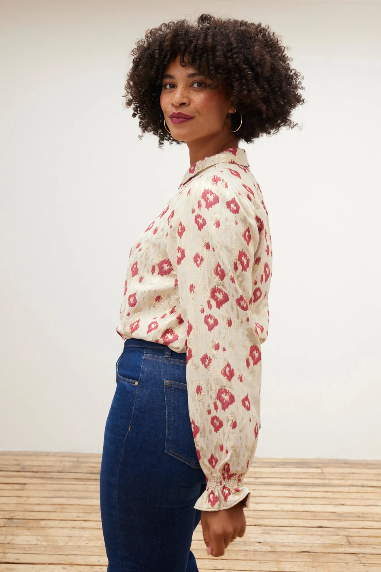 Pom Amsterdam Leopard Print Shimmer Blouse