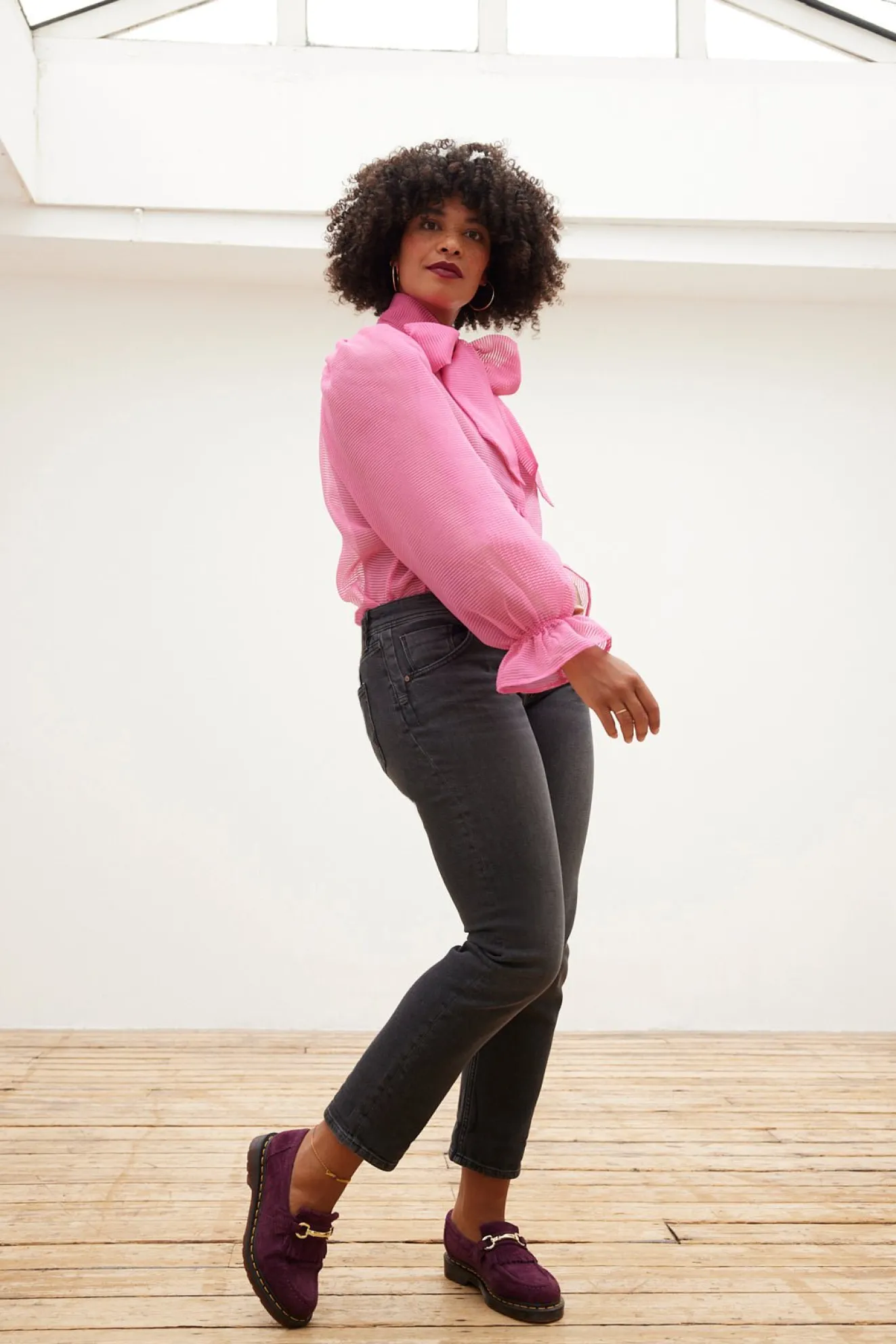 Reiko Nina Black Wash Boyfriend Jeans