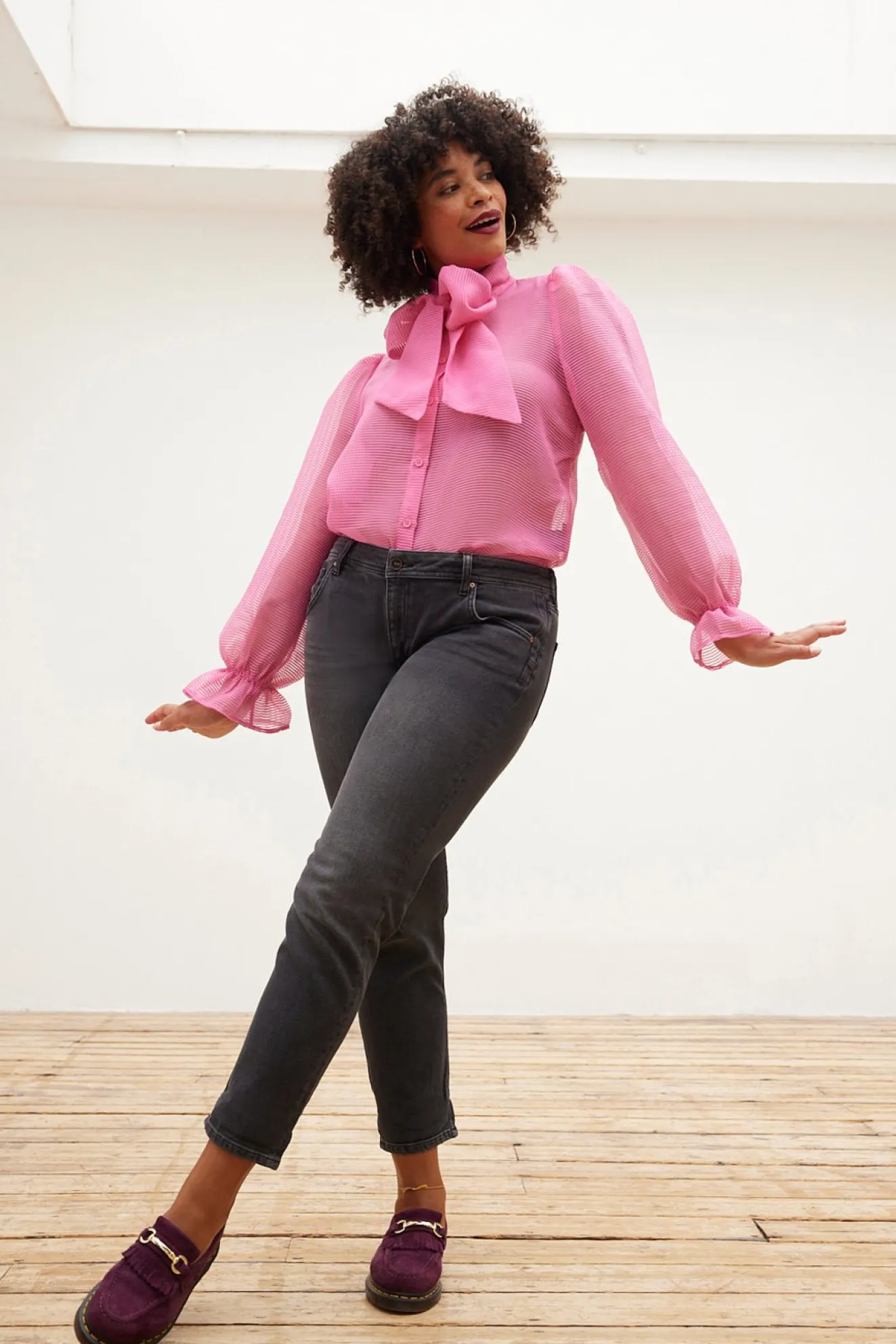 Reiko Nina Black Wash Boyfriend Jeans