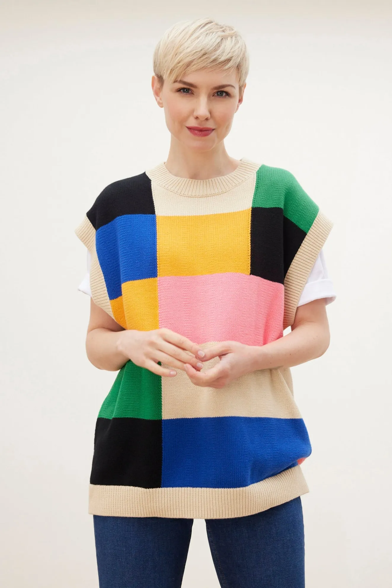 Stella Nova Alberte Checks Knitted Vest