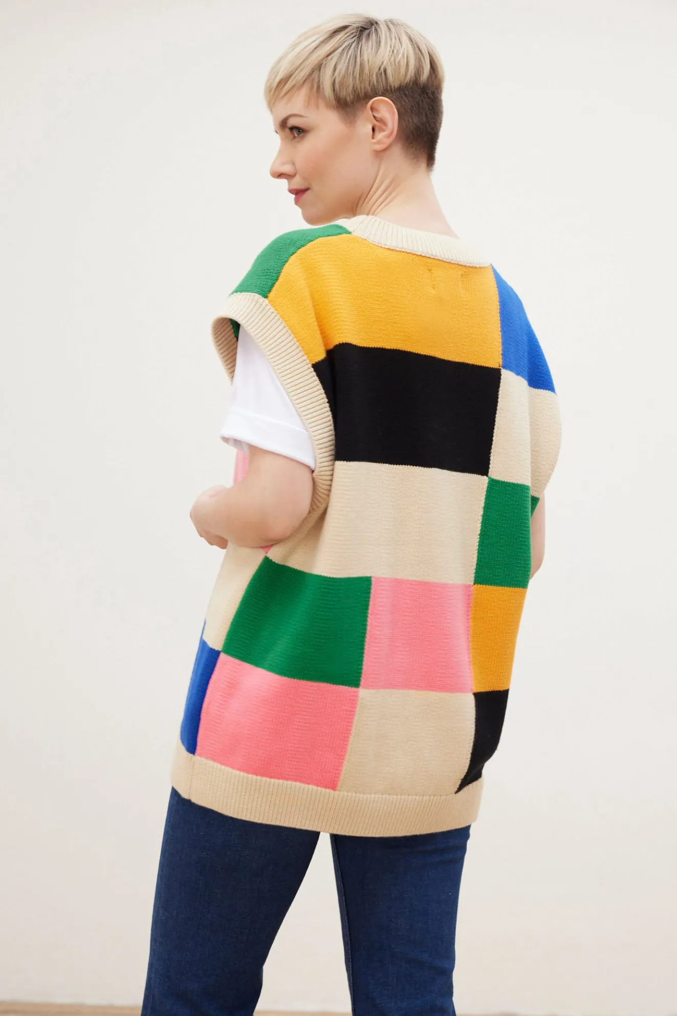 Stella Nova Alberte Checks Knitted Vest