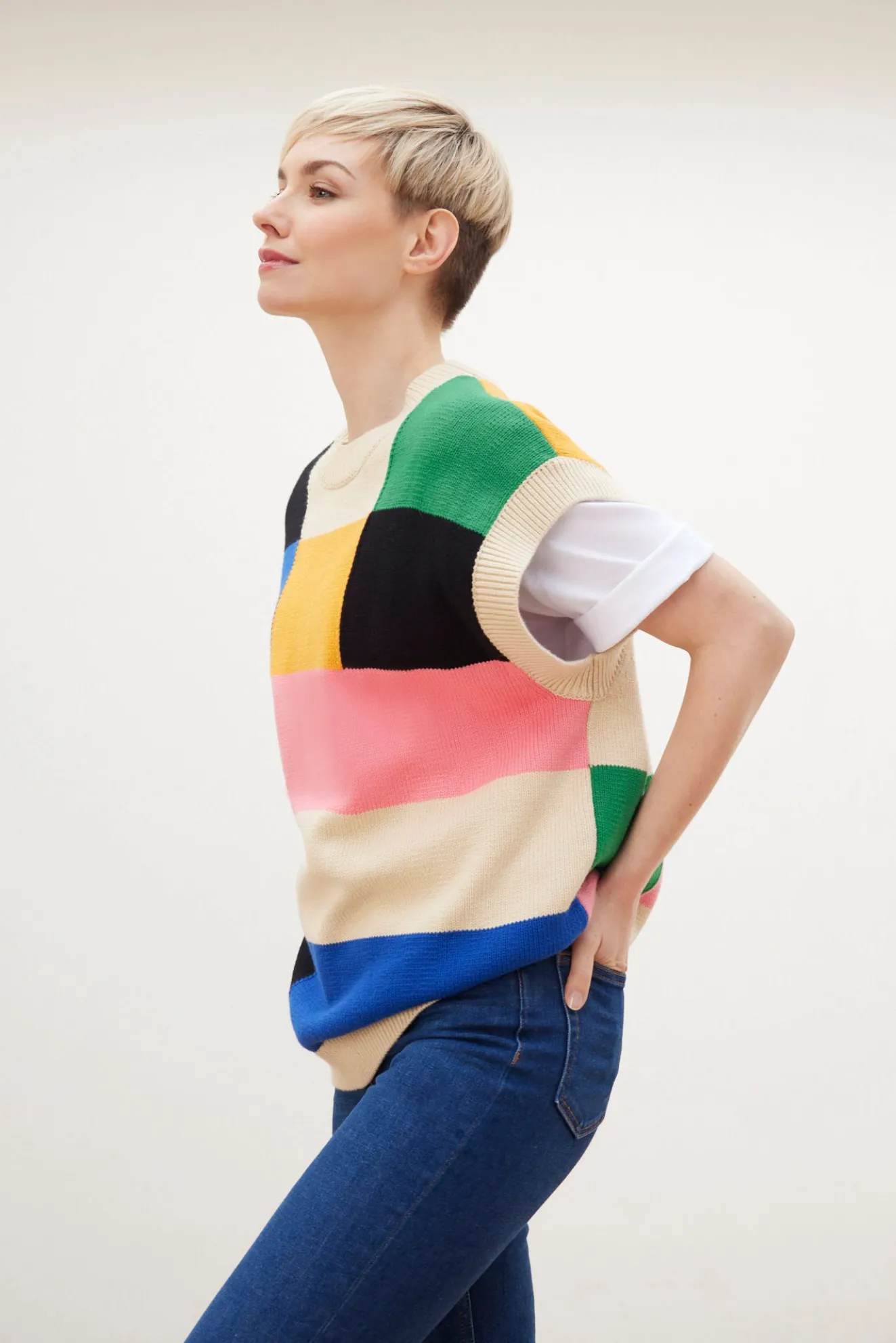 Stella Nova Alberte Checks Knitted Vest