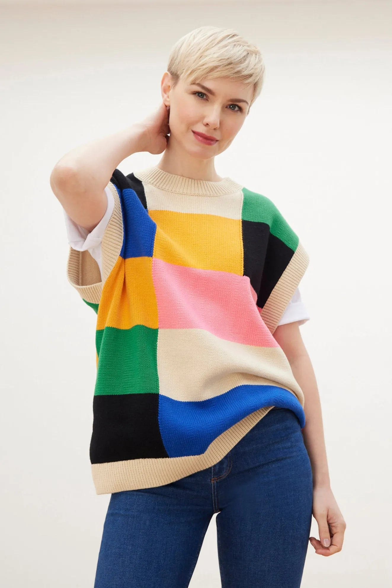 Stella Nova Alberte Checks Knitted Vest