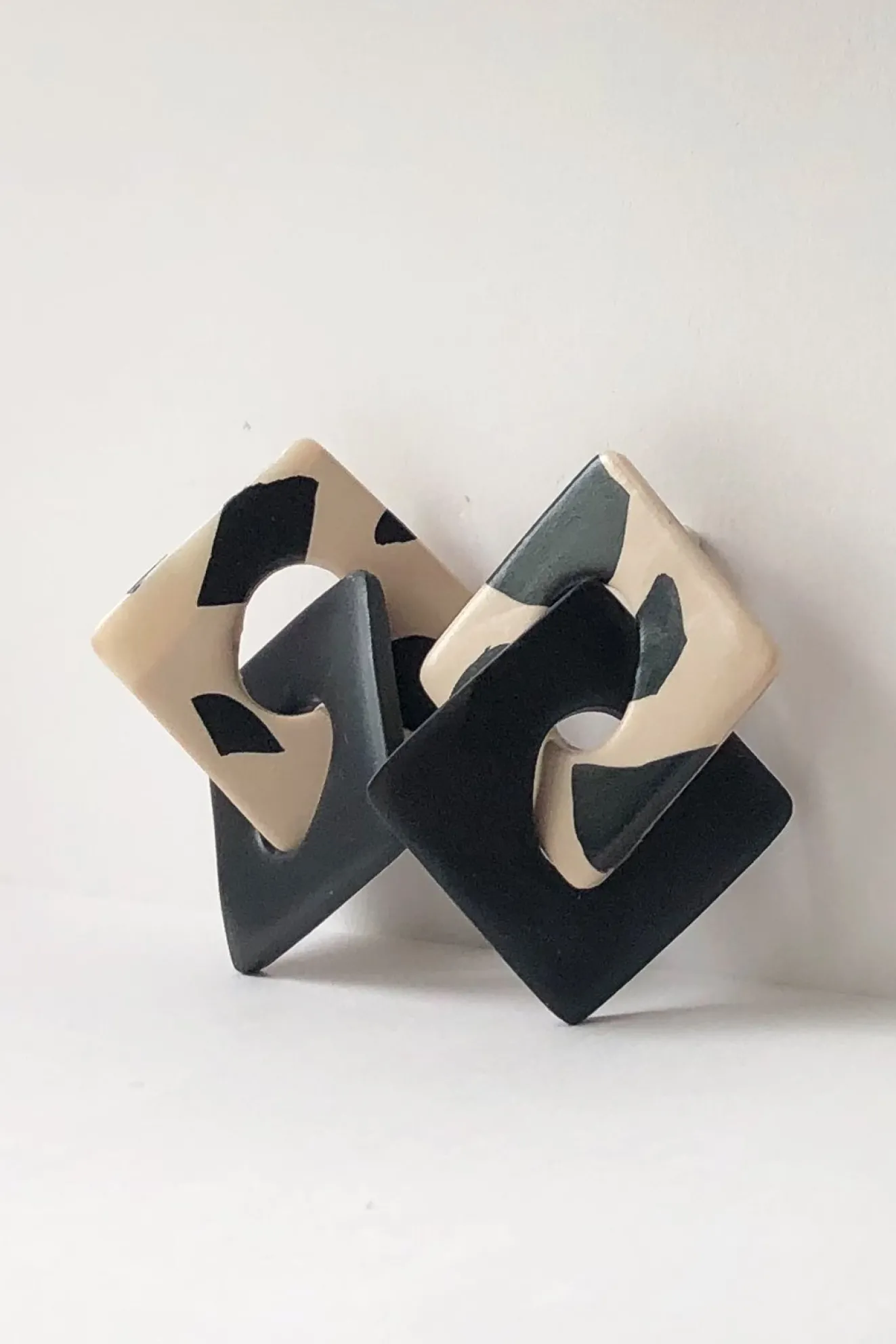 Luna Black & Leo Stud Earrings