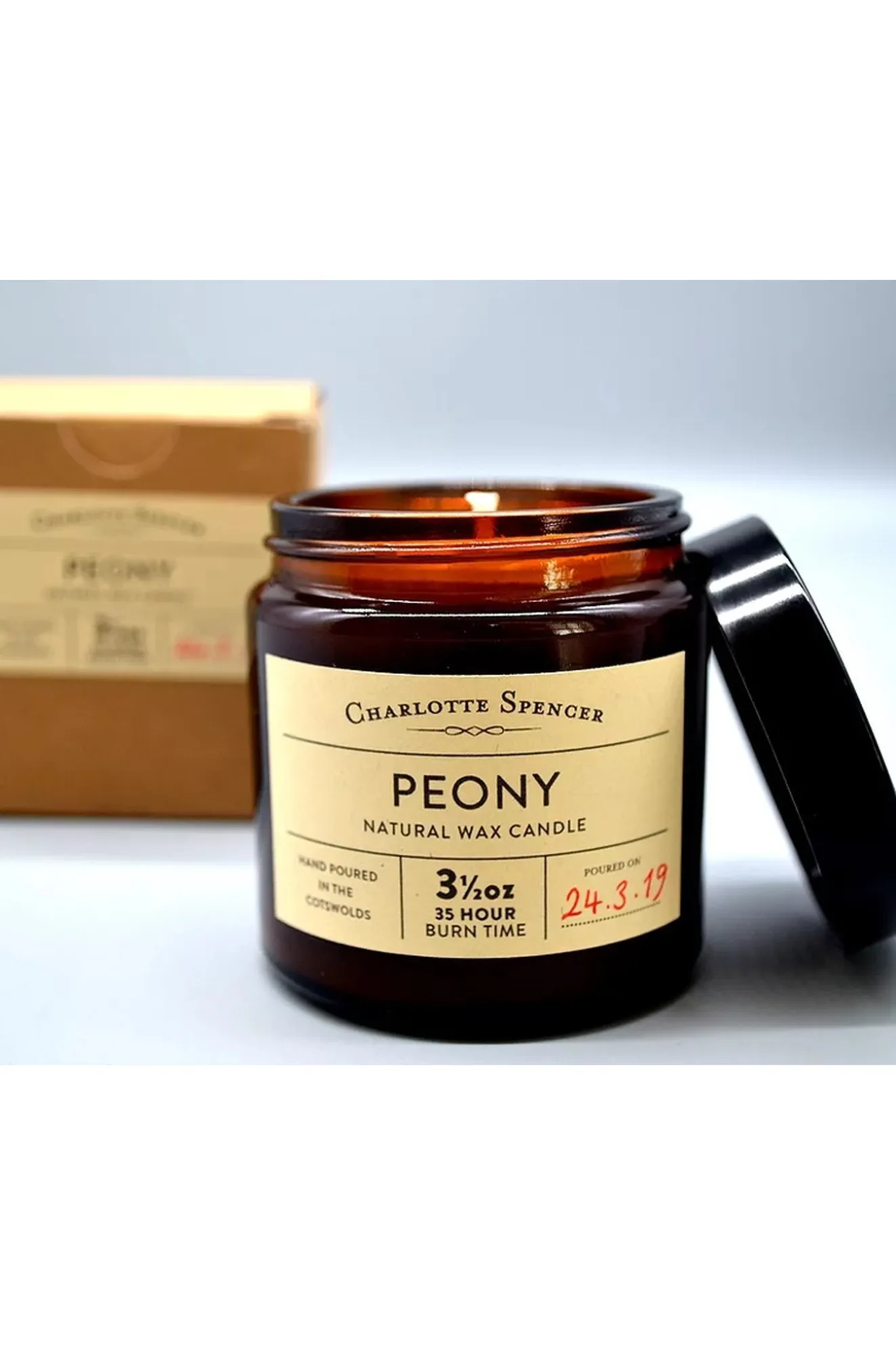 Peony Natural Wax Candle