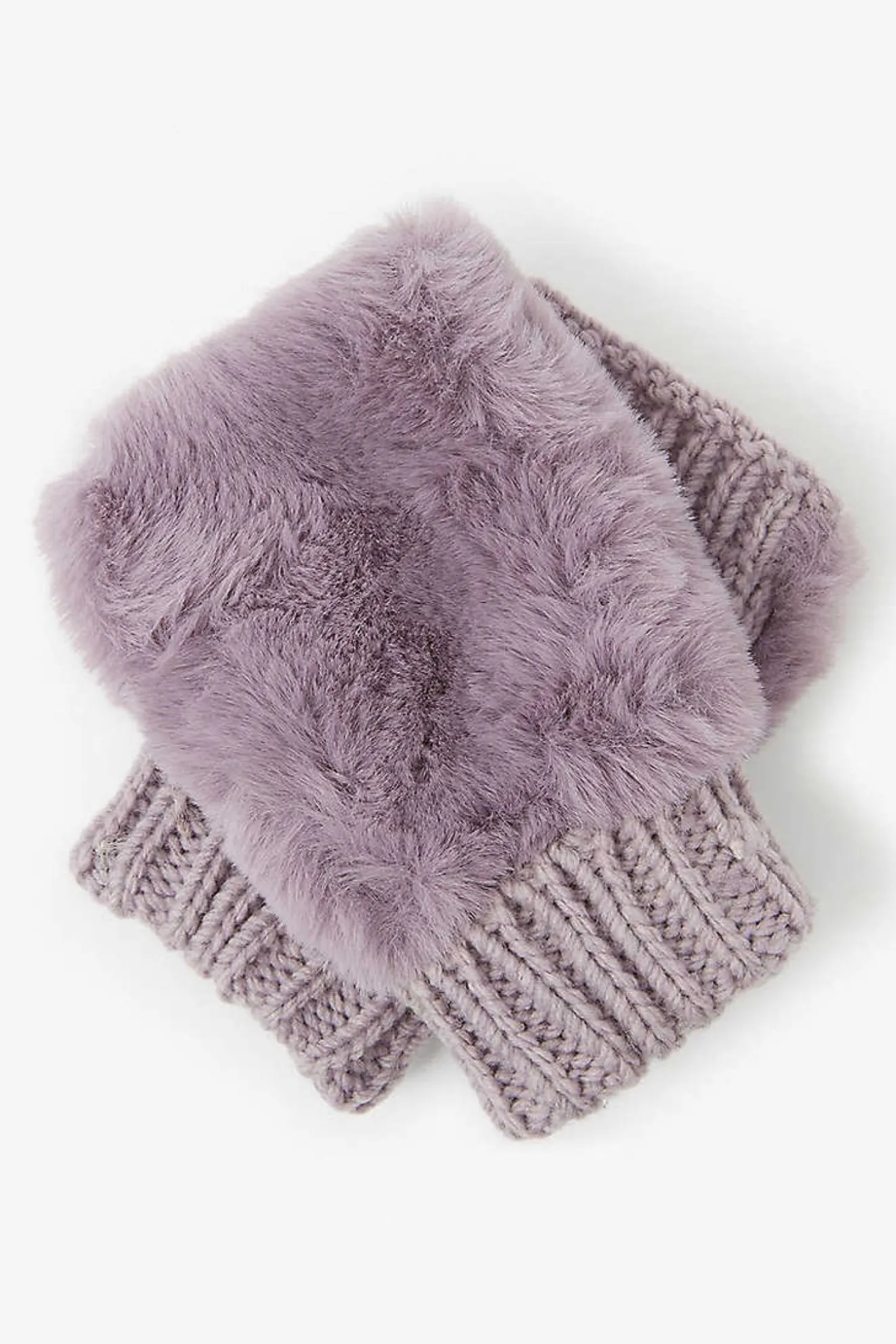 Jakke Sofia Faux Fur Fingerless Gloves (Available In Pink, Olive & Lavender)