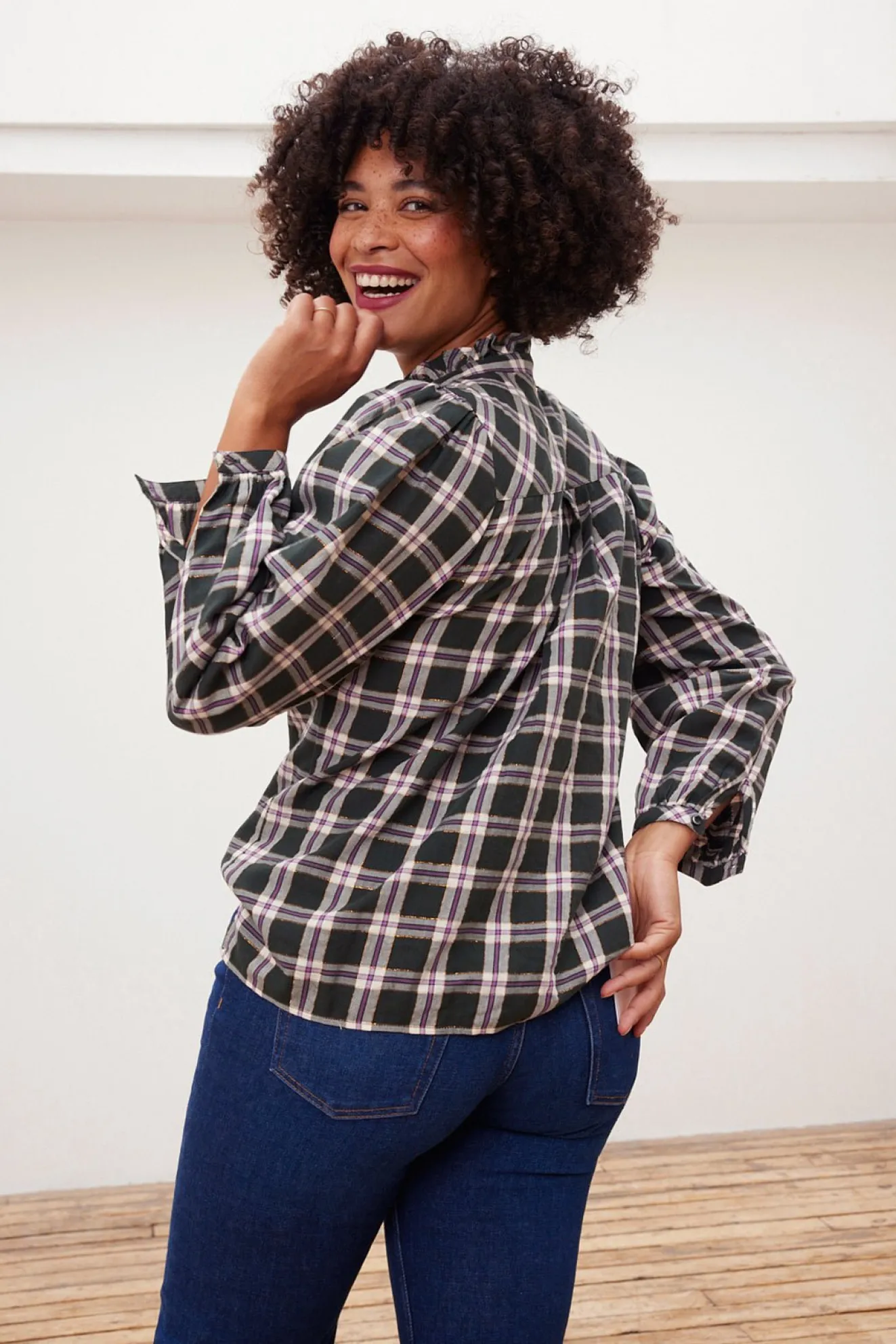 Pom Amsterdam Checks Anthracite Blouse