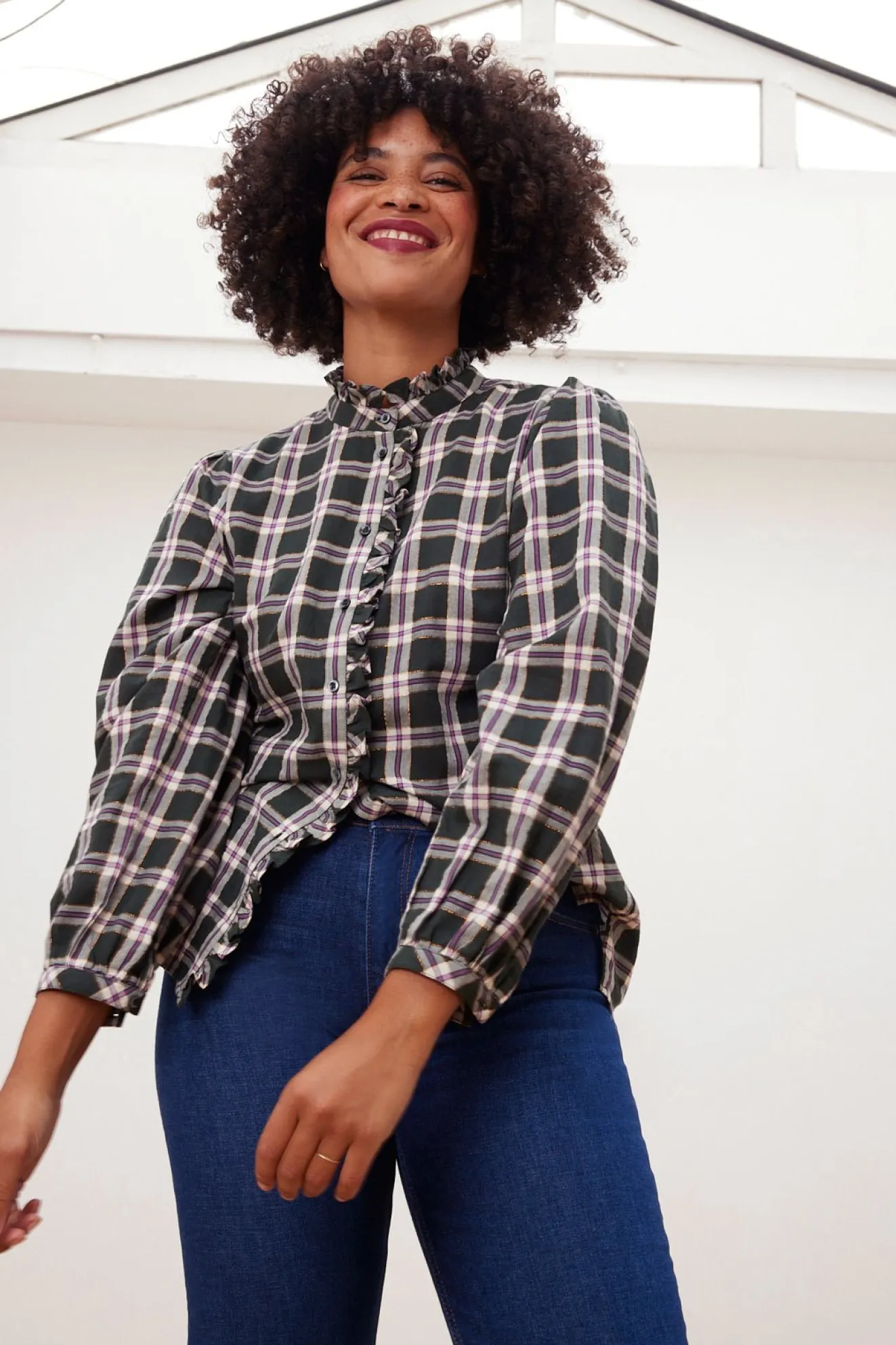 Pom Amsterdam Checks Anthracite Blouse