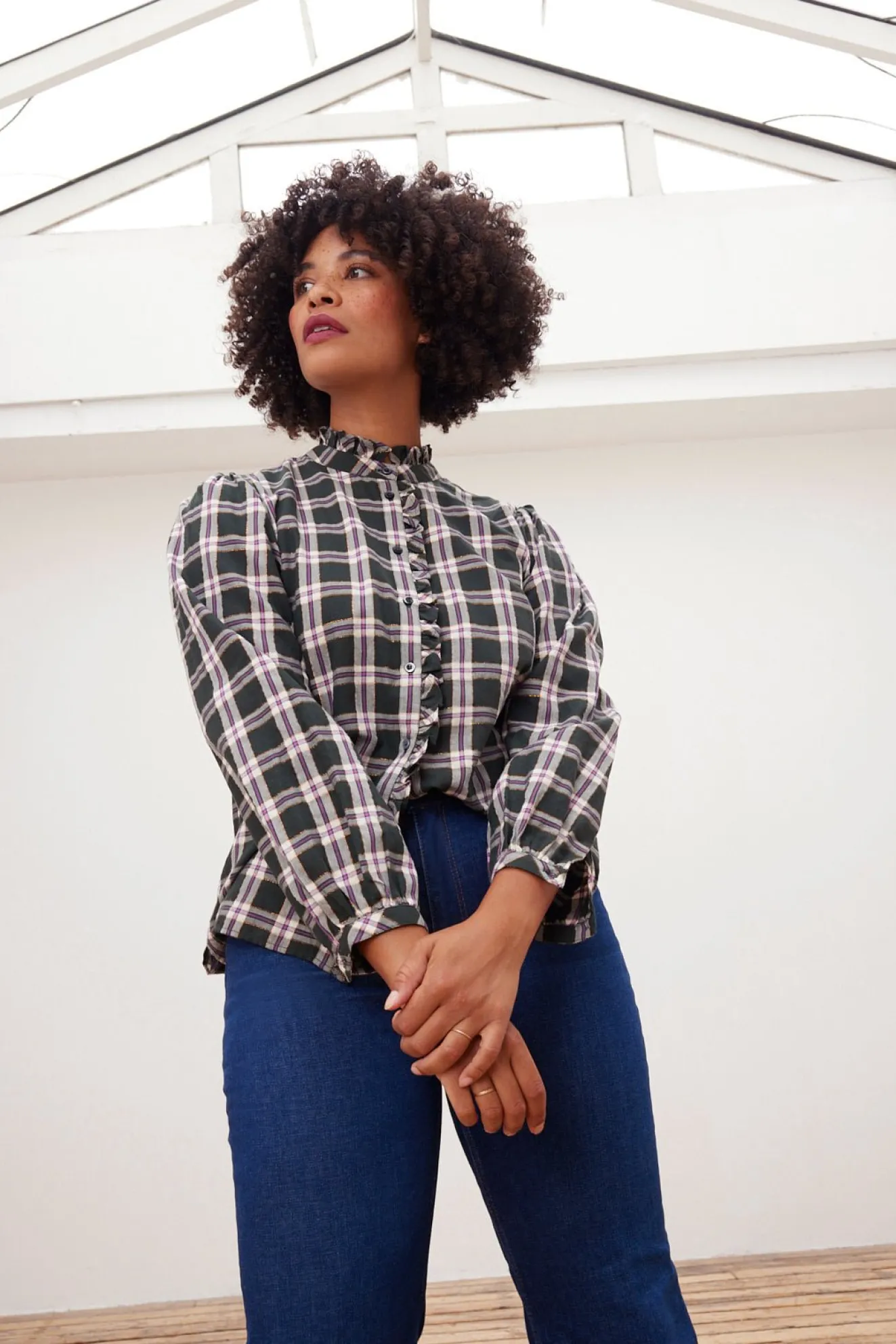 Pom Amsterdam Checks Anthracite Blouse