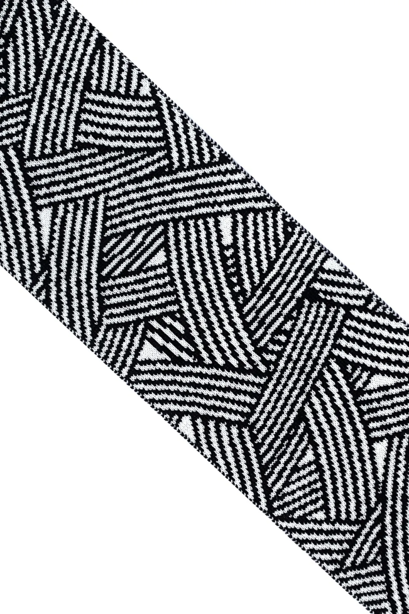 Geometric Wool & Cashmere Black Scarf