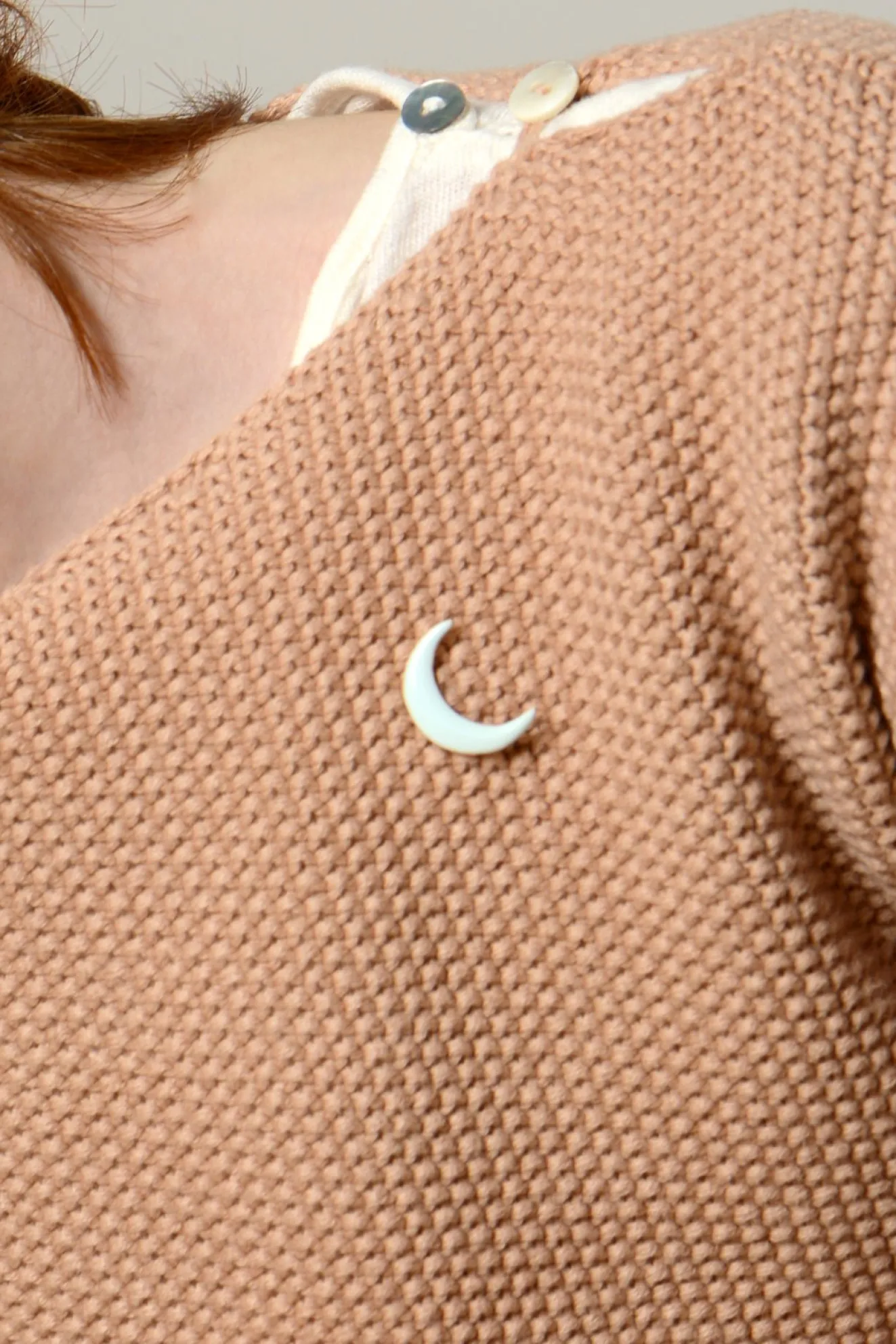 Gina Gold Crescent Moon Shaped Pin