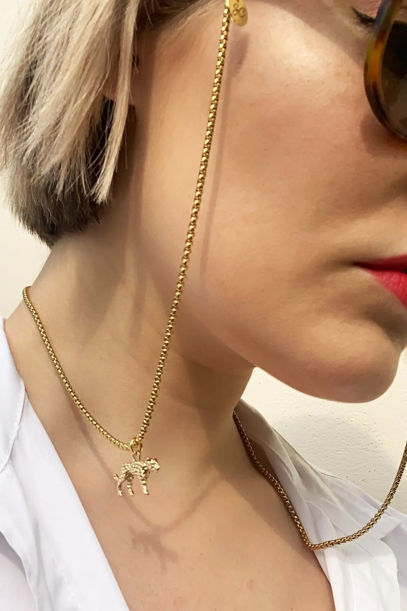 Jaguar Gold Glasses Chain