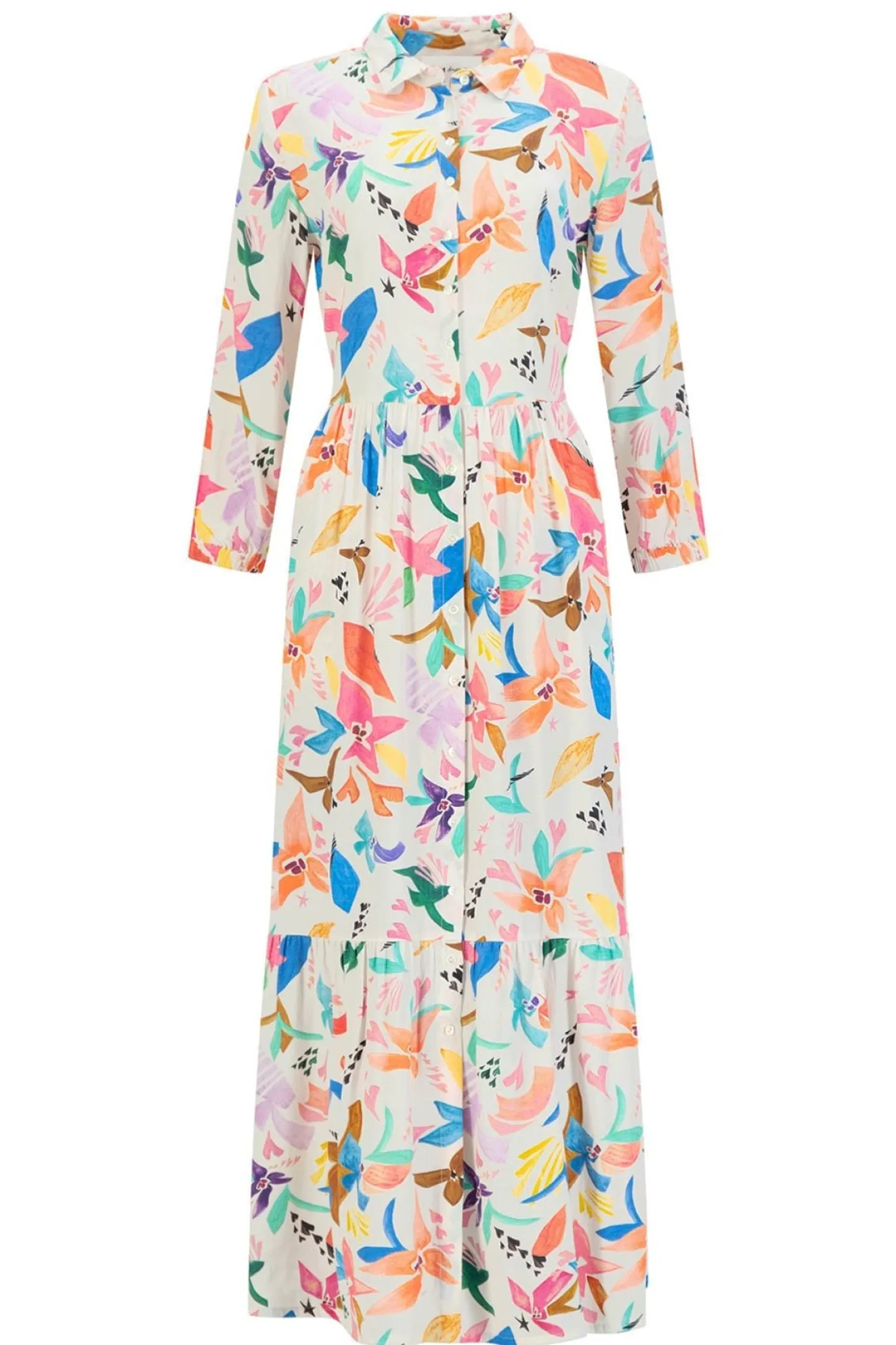 Pom Amsterdam Origami Fest Ecru Maxi Dress