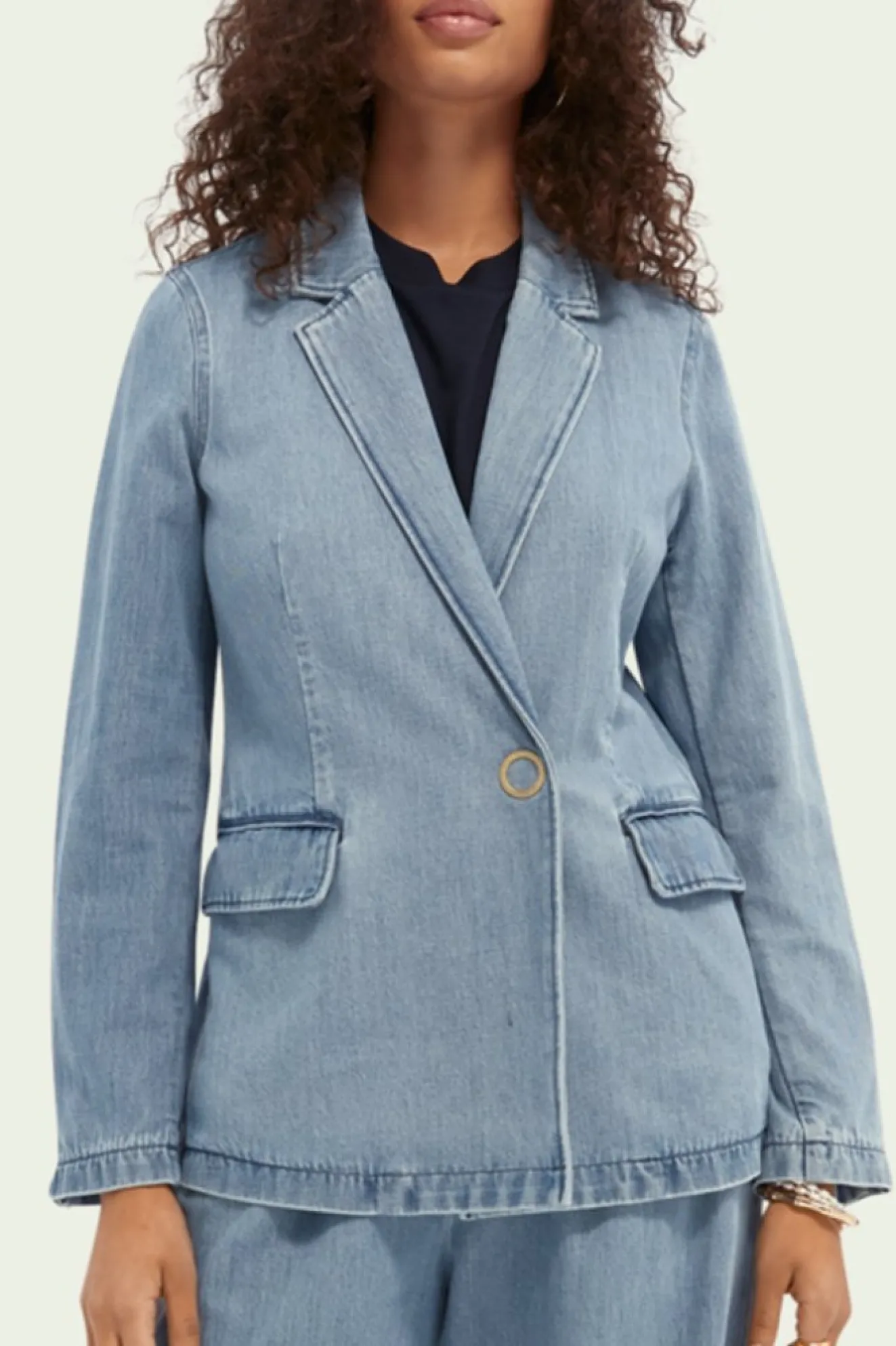 Scotch & Soda Ams Blauw Double Breasted Indigo Blazer