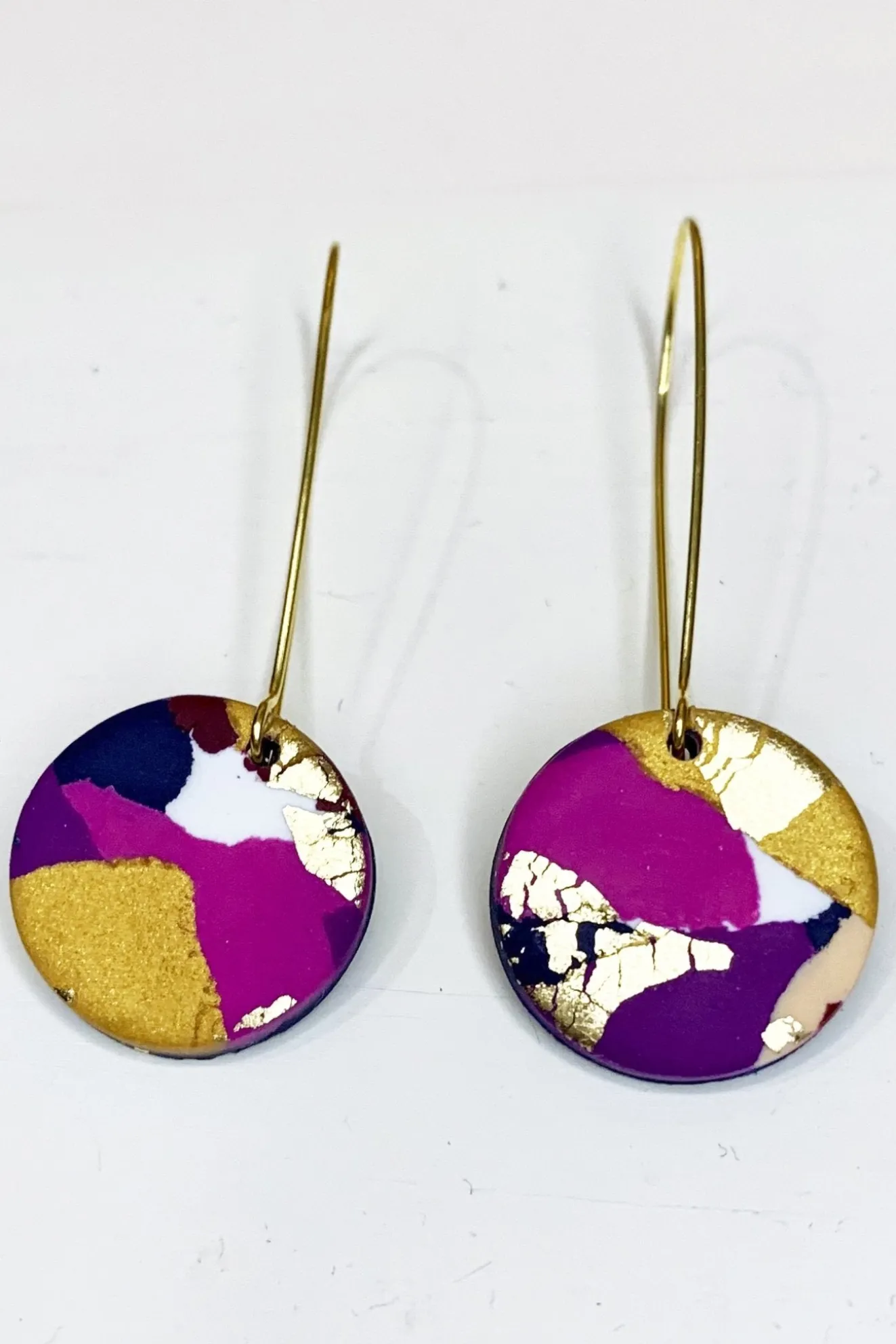 Winter Sunrise Medium Gold Hoop Earrings