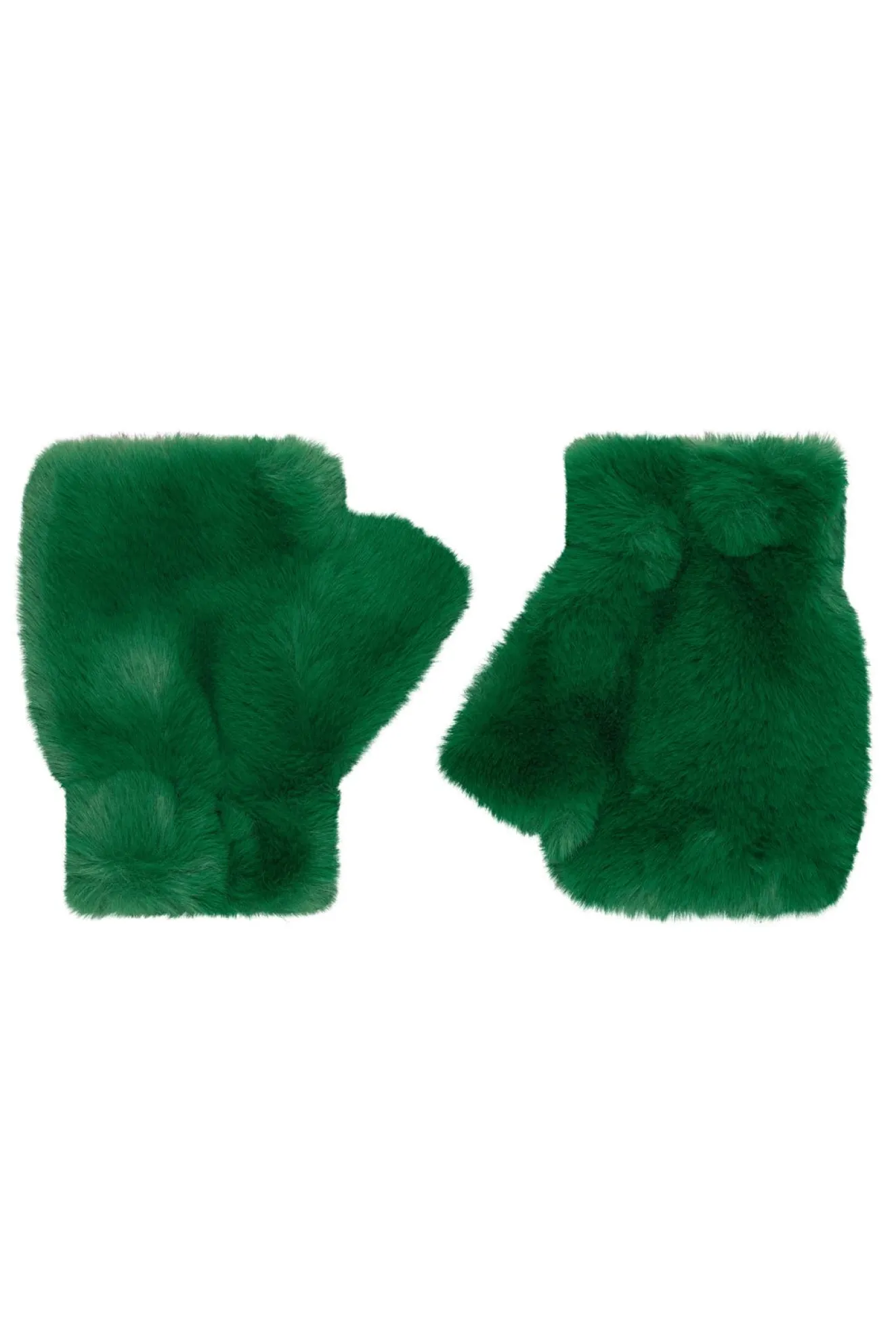 Jakke Tolly Faux Fur Fingerless Green Mittens