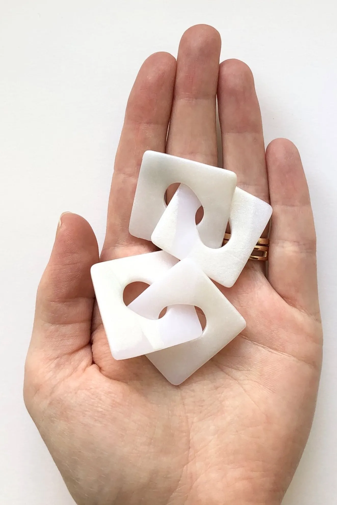 Luna Pearl Geometric Stud Earrings