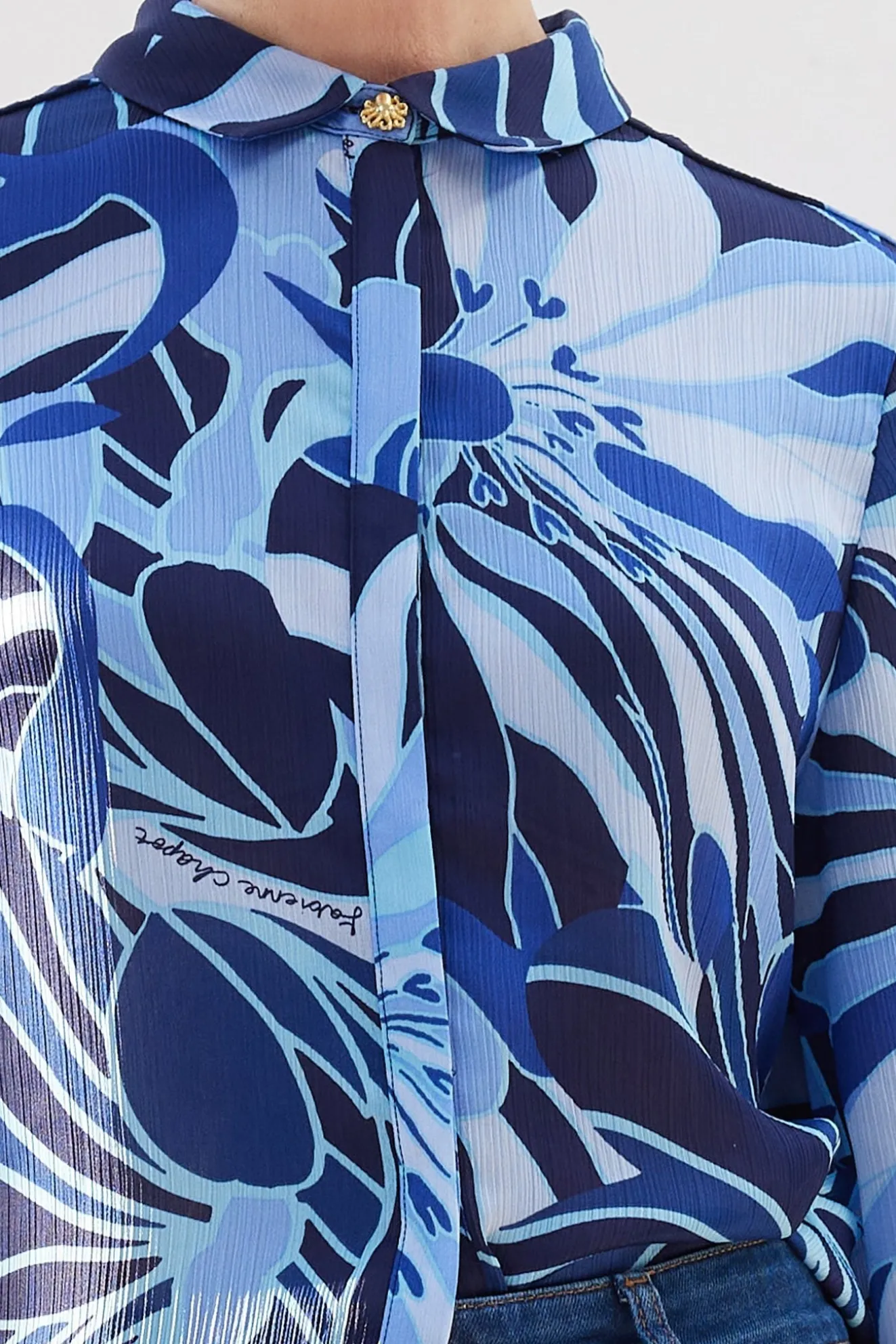 Fabienne Chapot Frida Riviera Blue Floral Blouse
