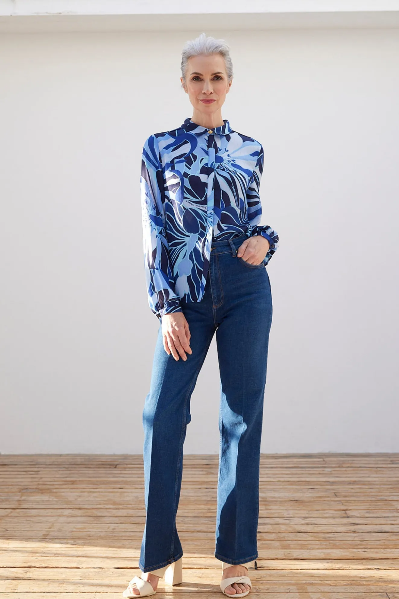 Fabienne Chapot Frida Riviera Blue Floral Blouse