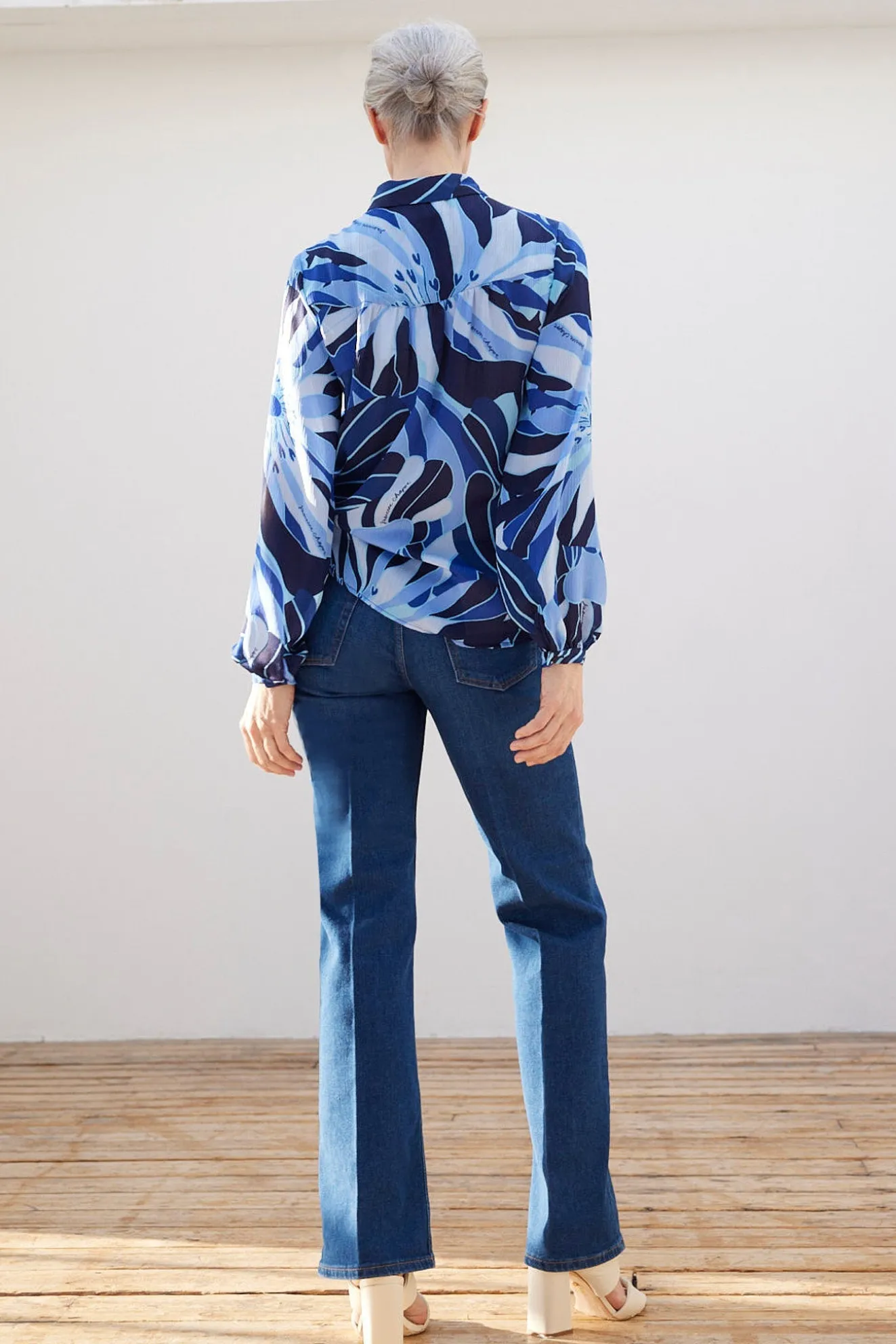 Fabienne Chapot Frida Riviera Blue Floral Blouse