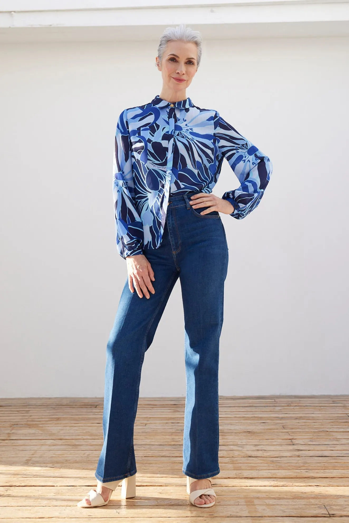 Fabienne Chapot Frida Riviera Blue Floral Blouse