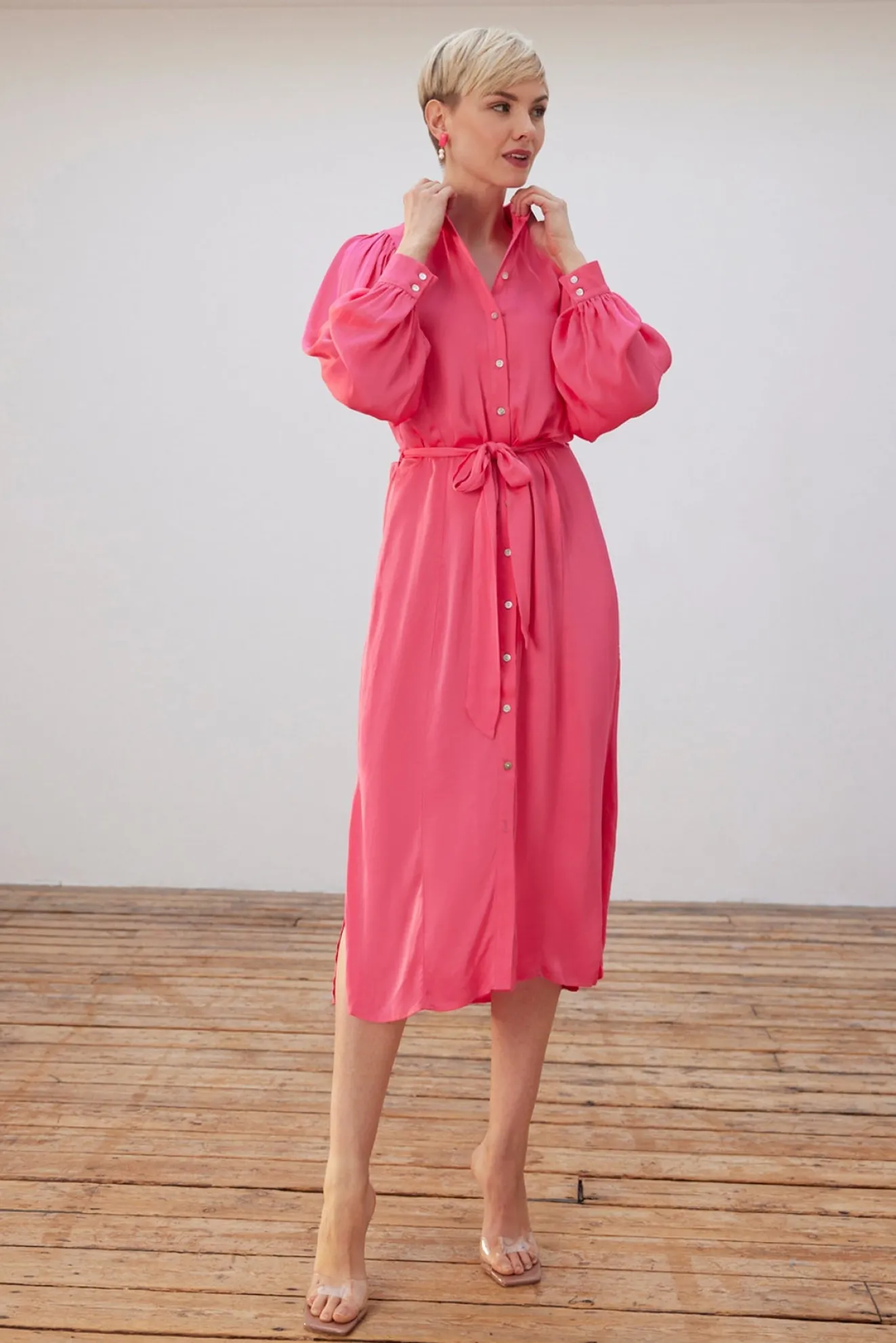 Pom Amsterdam Blush Pink Midi Dress