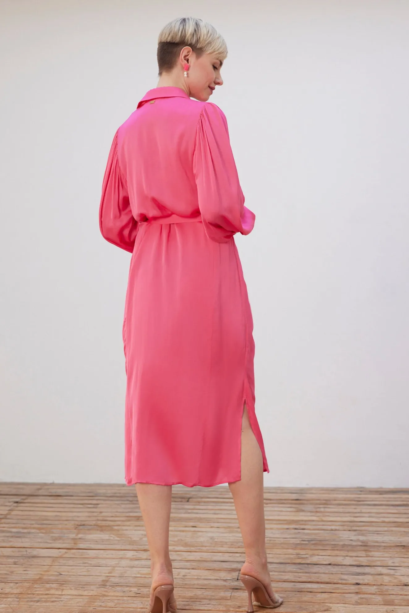 Pom Amsterdam Blush Pink Midi Dress