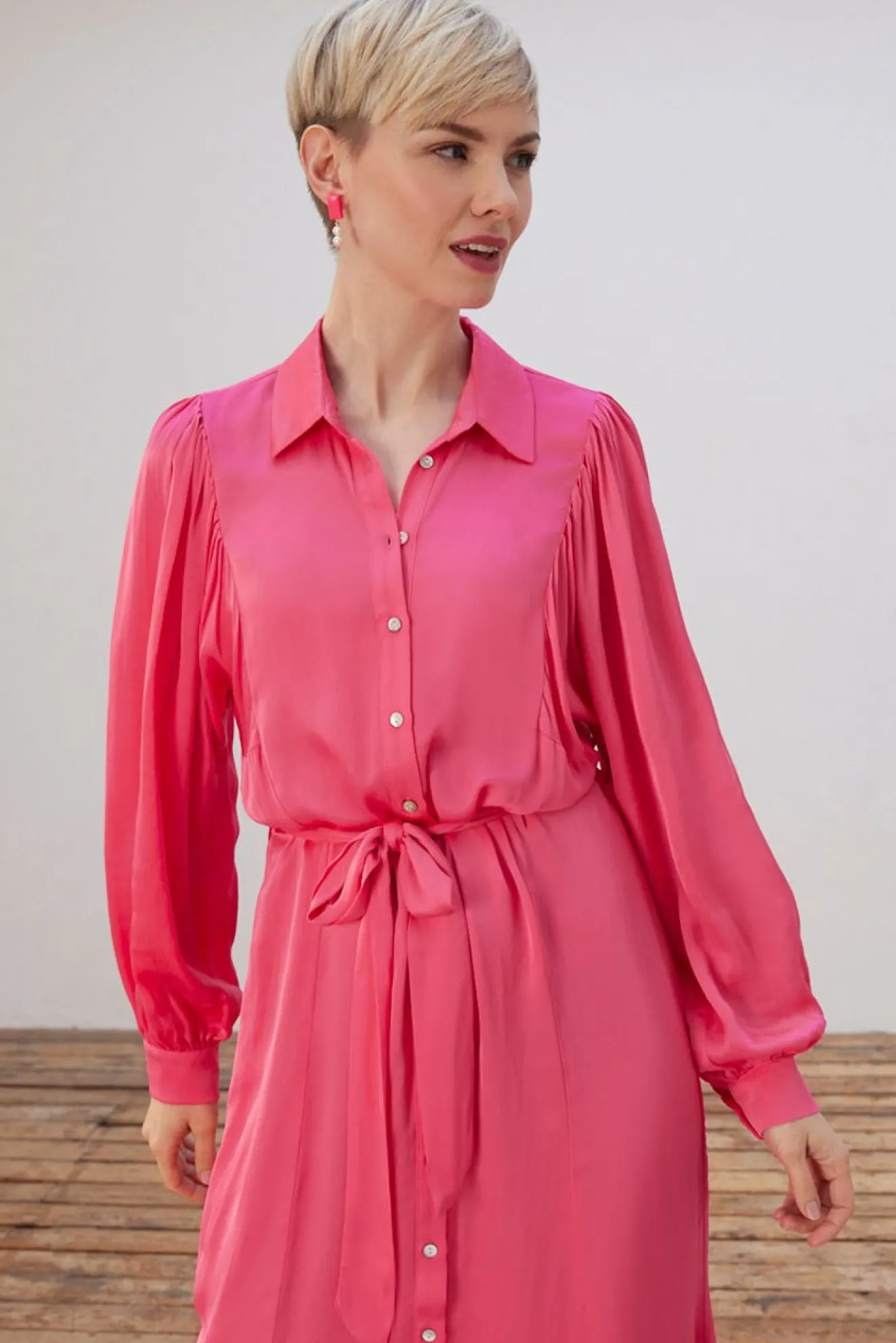 Pom Amsterdam Blush Pink Midi Dress