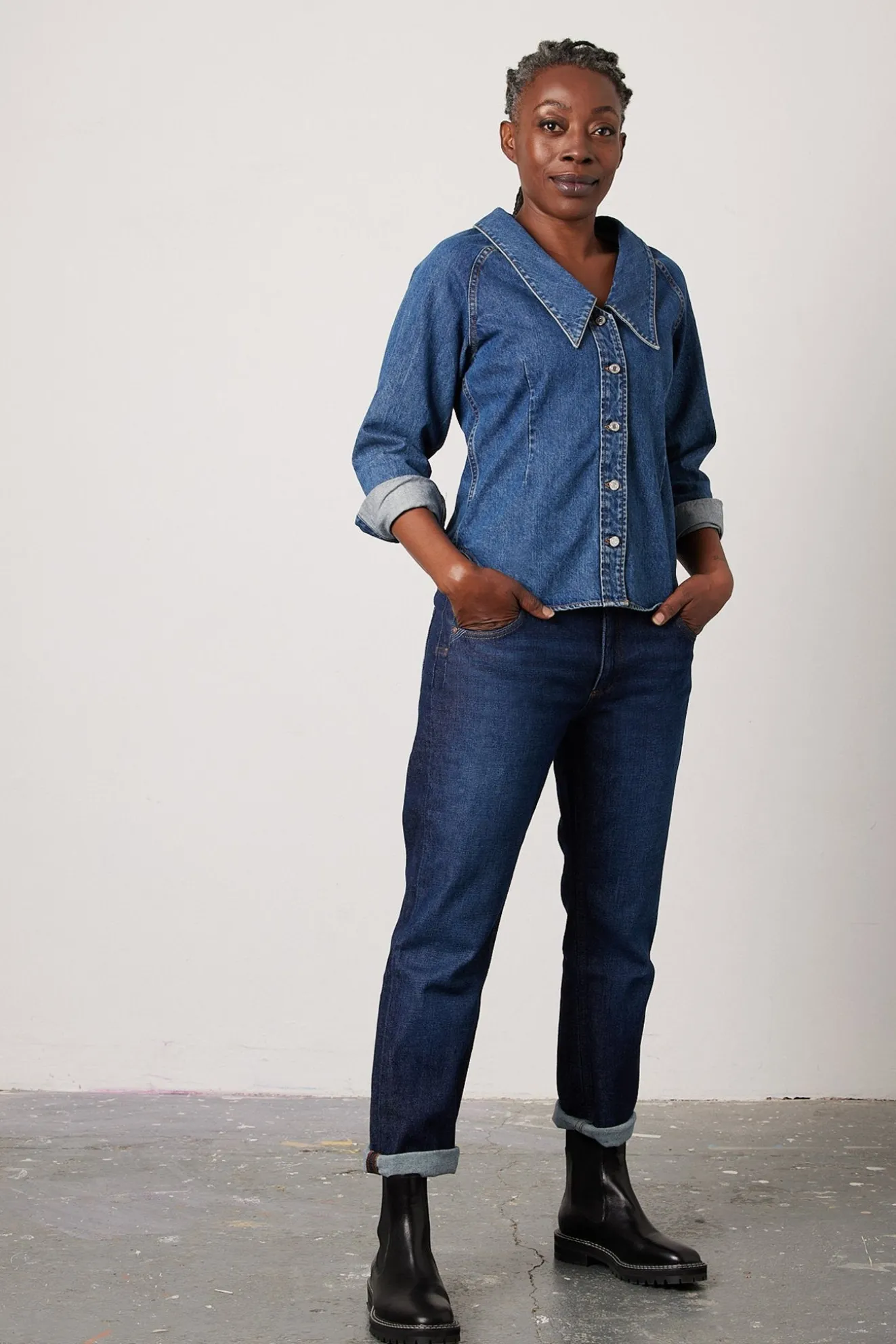 Reiko Nina Dark Blue Boyfriend Jeans