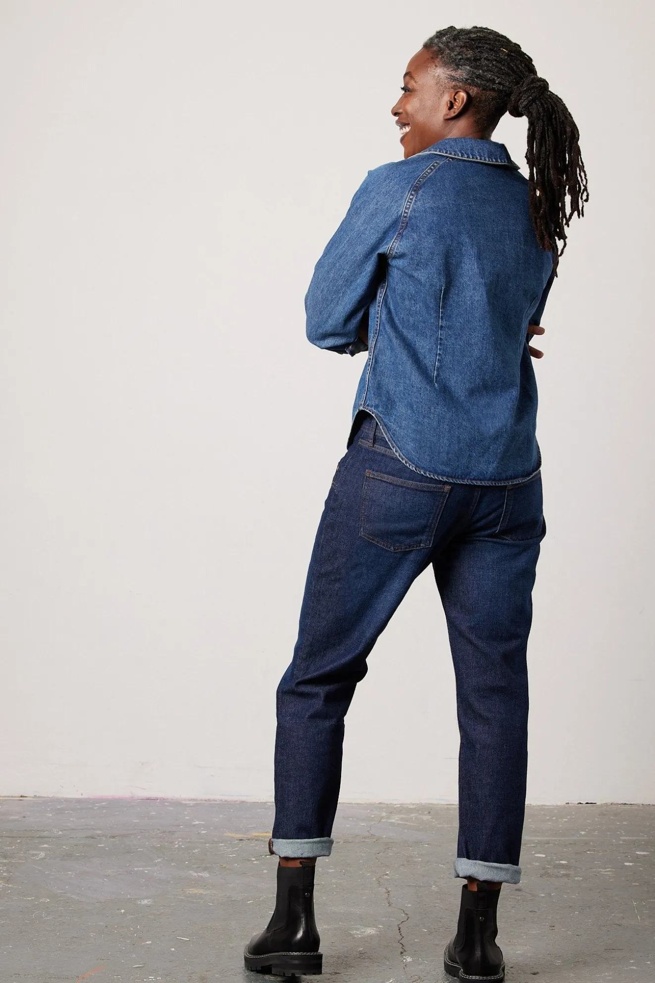 Reiko Nina Dark Blue Boyfriend Jeans