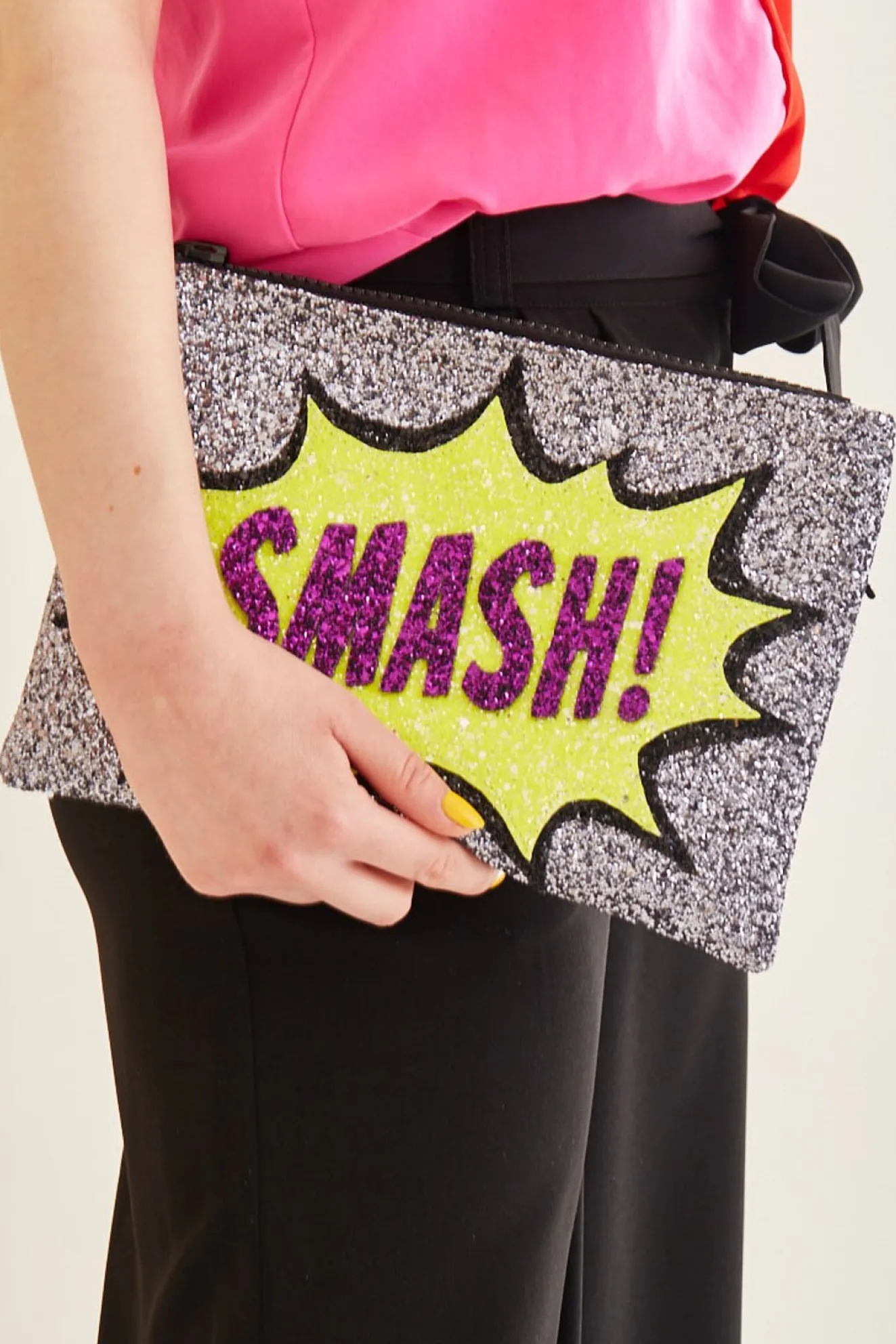 Smash Glitter Clutch Bag