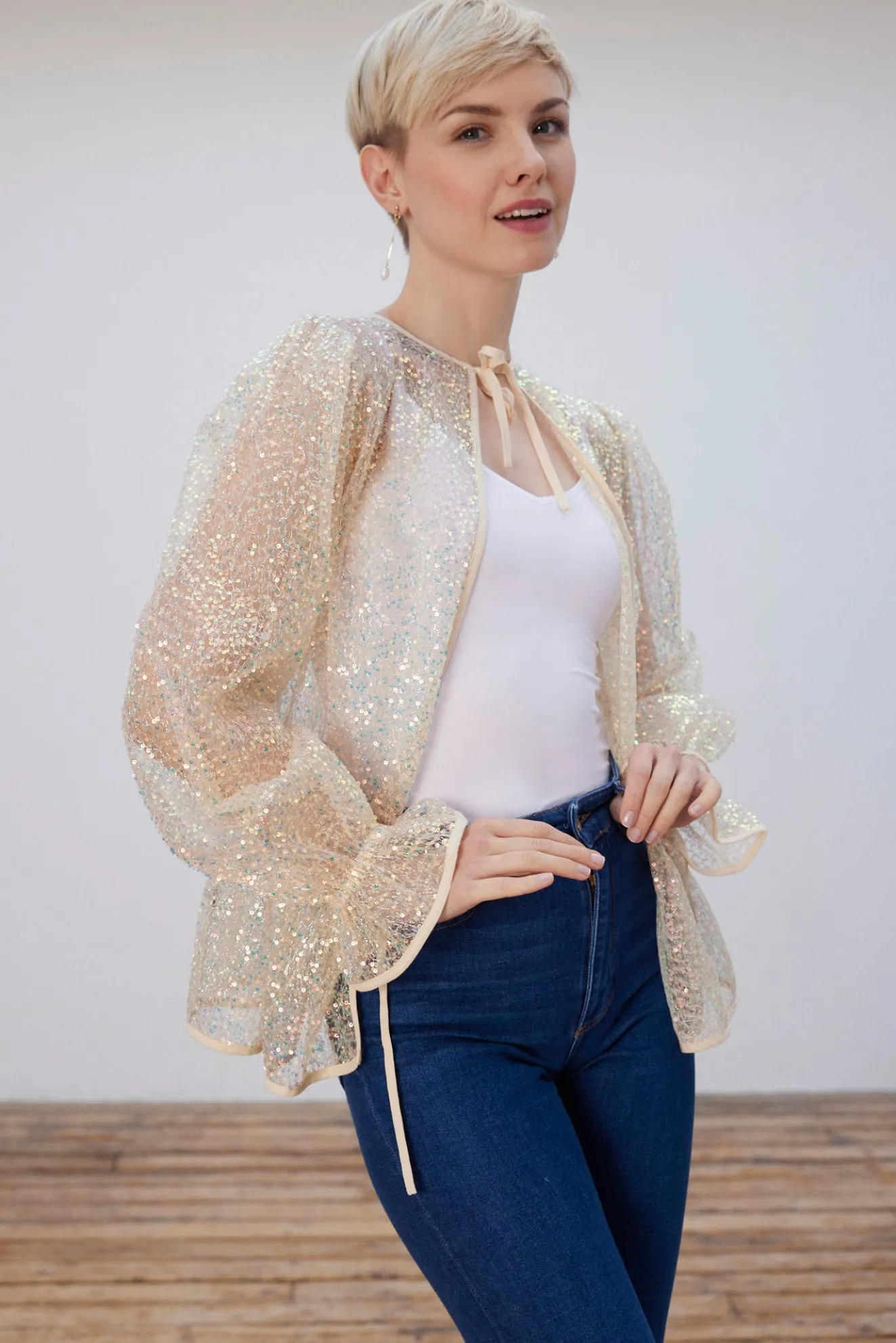 Stella Nova Bodil Reversible Seashell Shimmer Blouse / Jacket