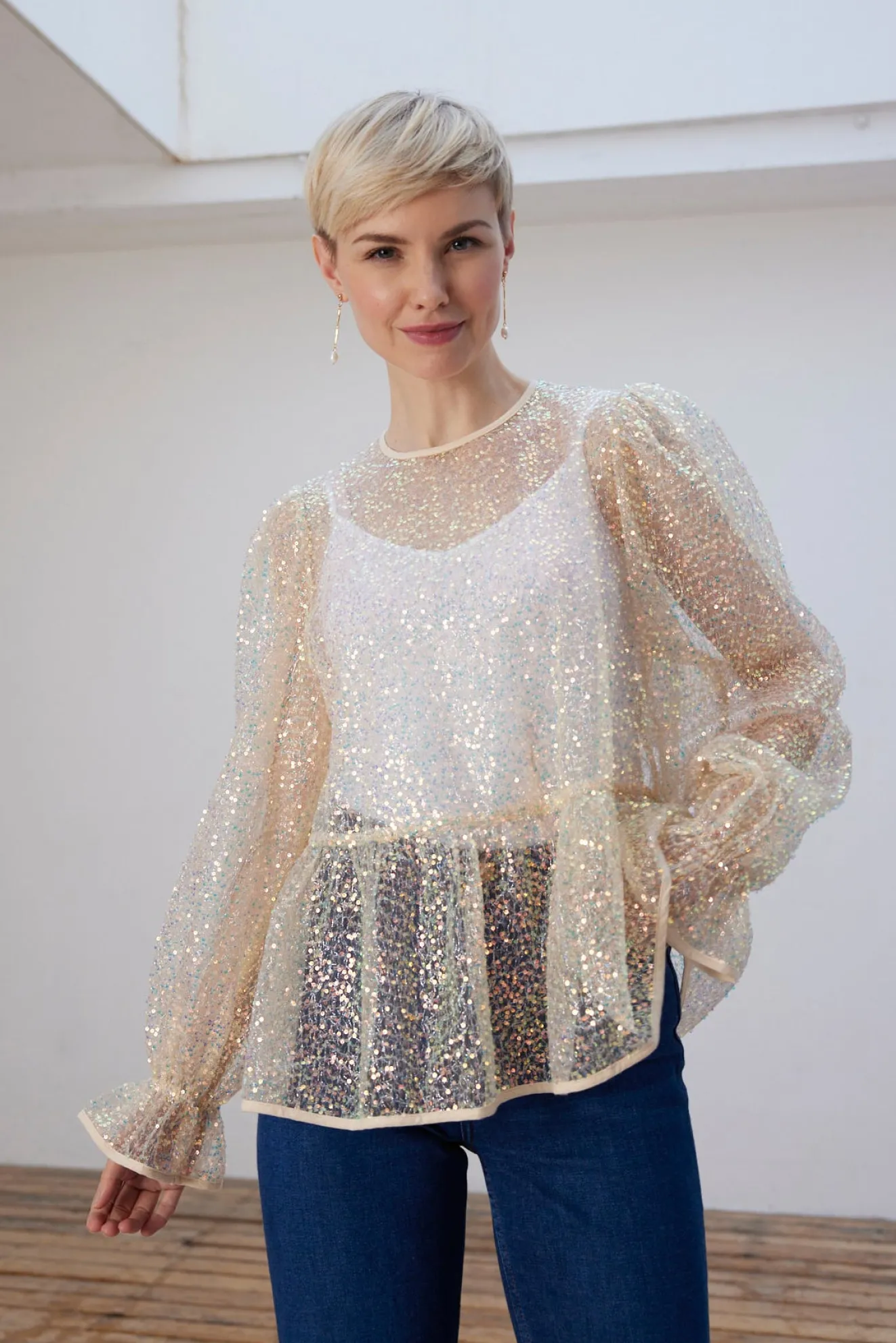 Stella Nova Bodil Reversible Seashell Shimmer Blouse / Jacket