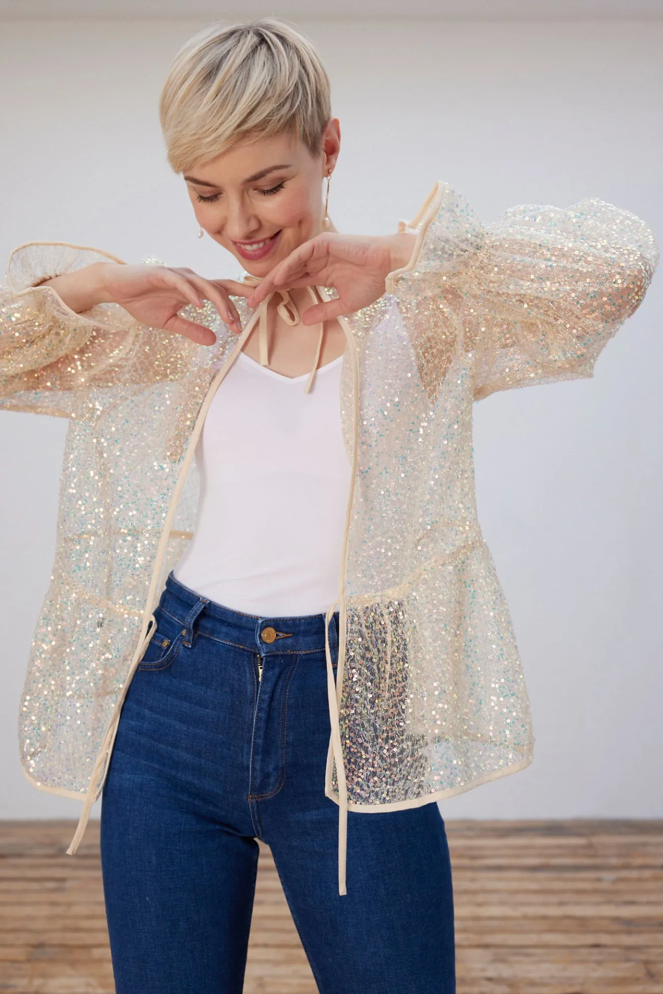 Stella Nova Bodil Reversible Seashell Shimmer Blouse / Jacket